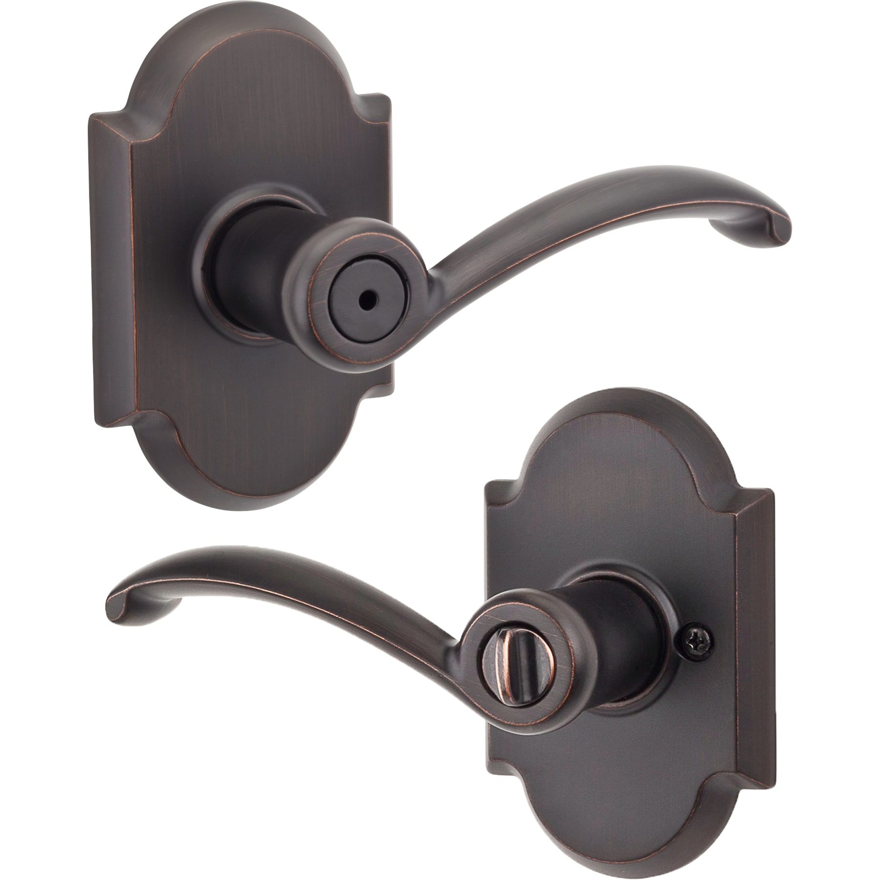 Austin Venetian Bronze Interior Bed/Bath Privacy Door Handle | - Kwikset 730AUL 11P RBP V1