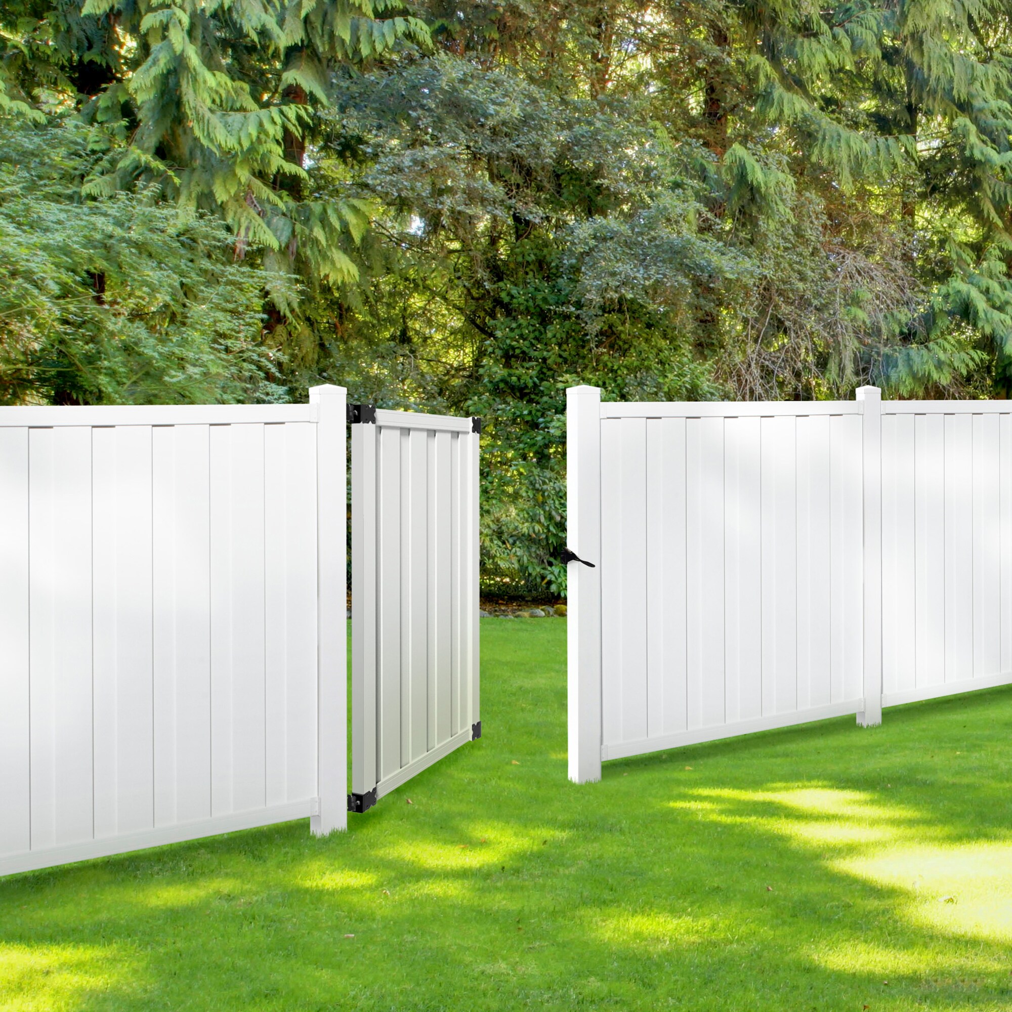 Outdoor Essentials Northport 6-ft H x 6-ft W White Privacy Vinyl Flat-top Fence Panel (Unassembled)