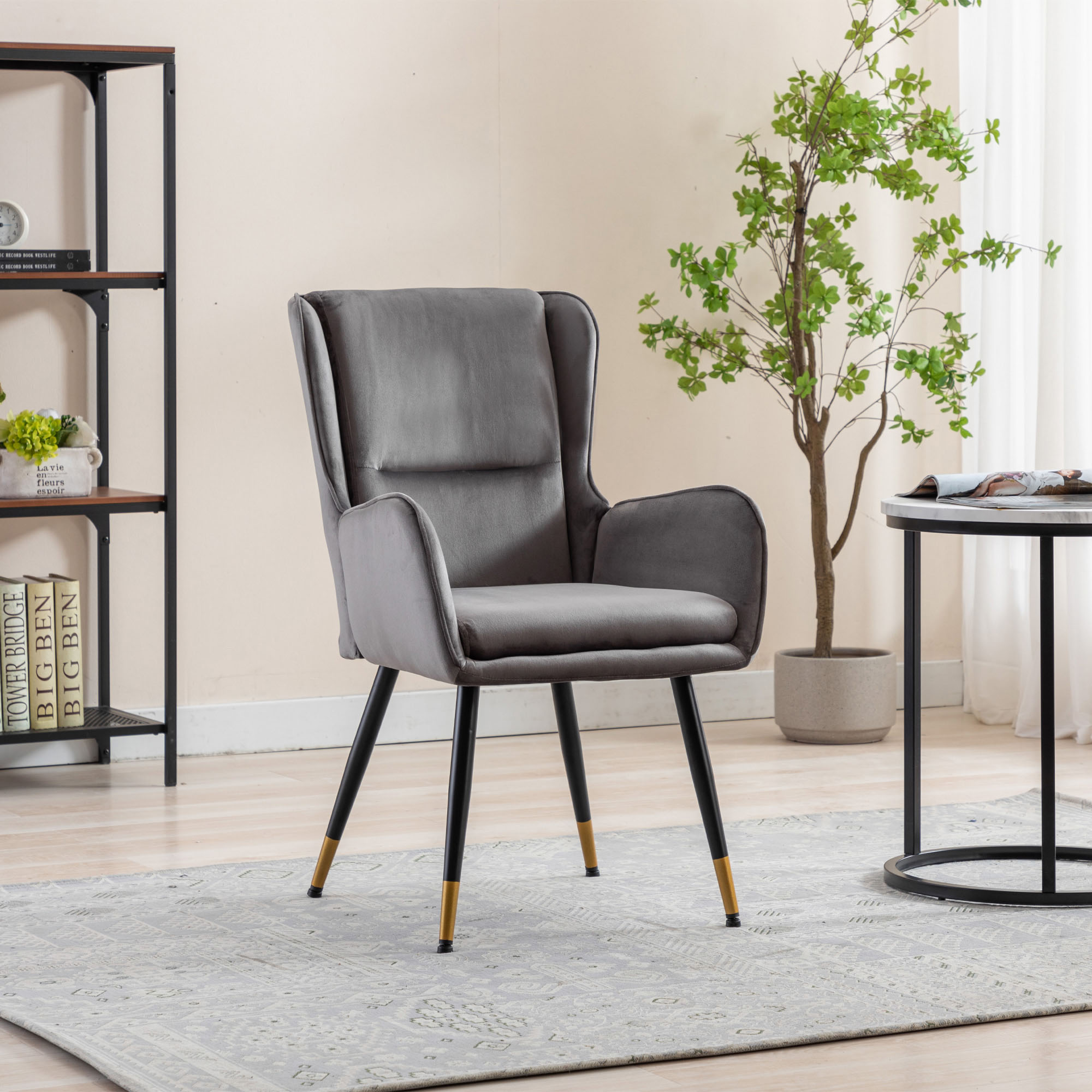 CASAINC CHARLTONVELVETROSEBK Dining-Chairs - View #3
