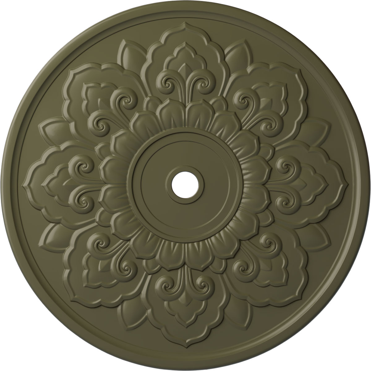 Ekena Millwork CM50LOPTF Lorry 51-in W x 51-in L Painted Turtle Polyurethane Whole Ceiling Medallion