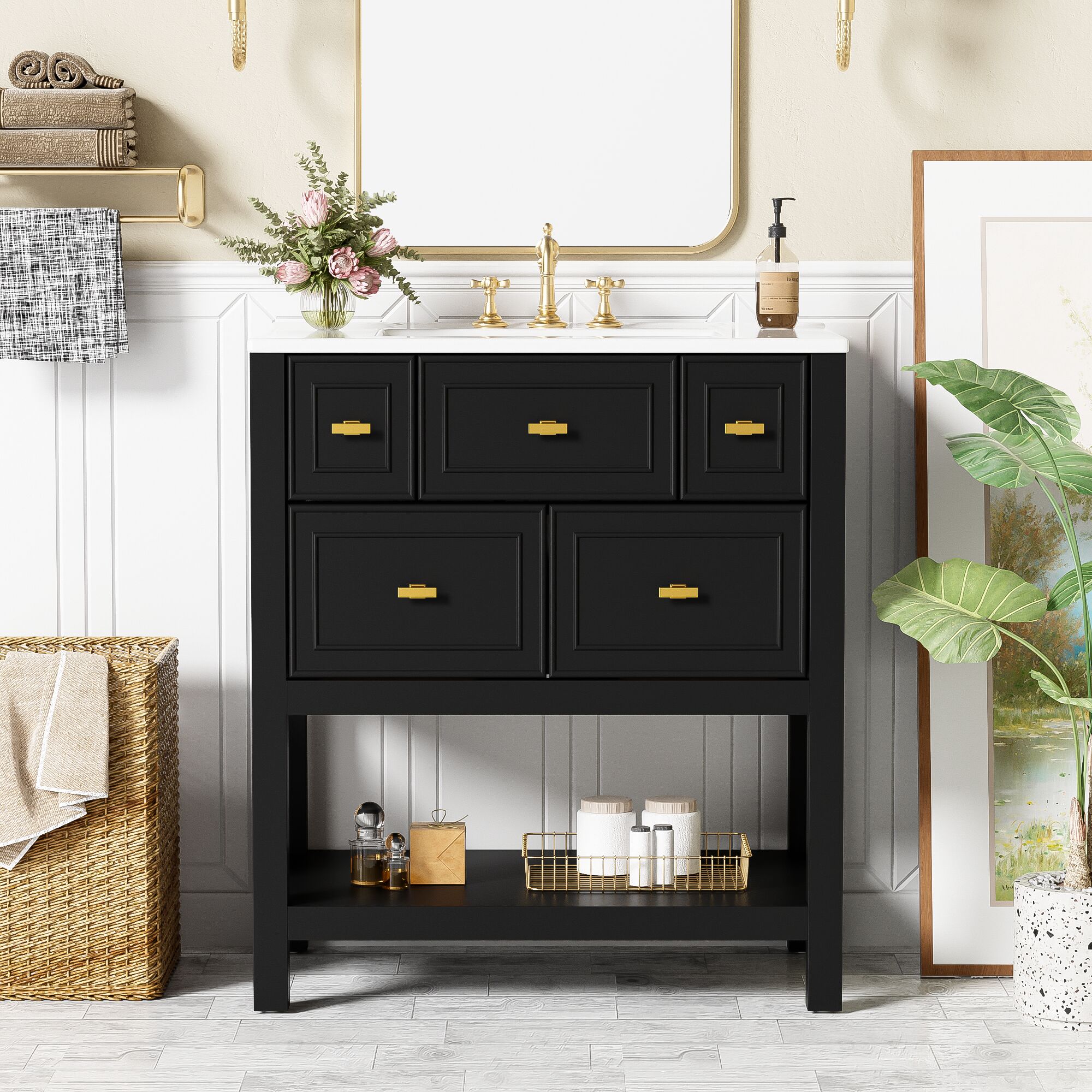 Vynxaria LEXY1380-DJYS-SZT150 Bath-Vanity-Combo - View #2