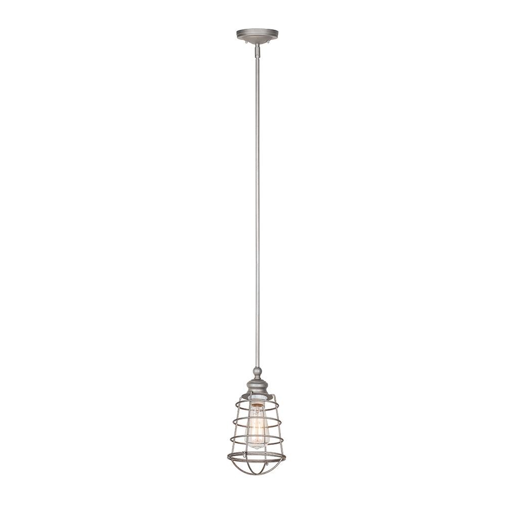 Design House 519645 Ajax Galvanized Rustic Cylinder Mini Pendant light