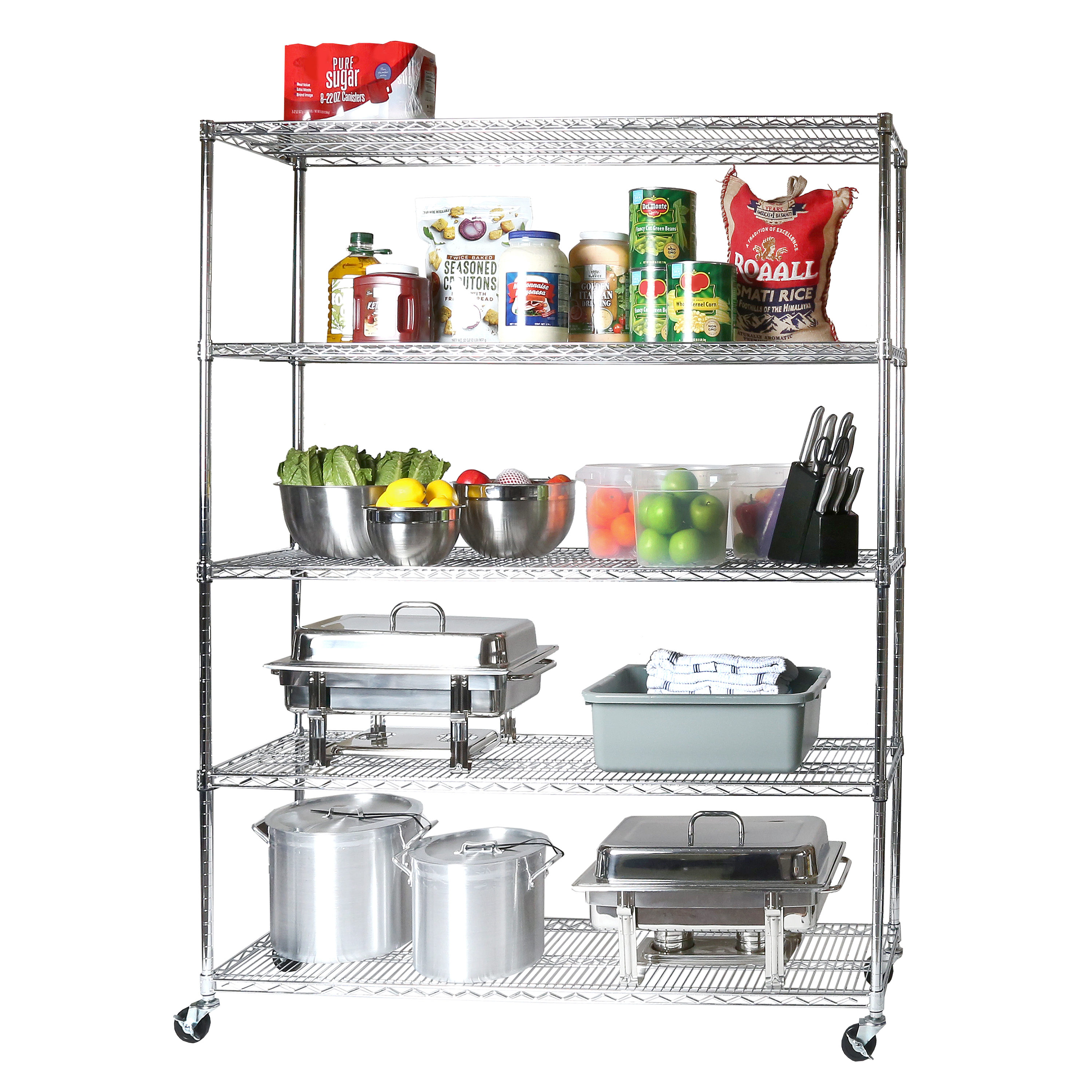 Seville Classics Solid Steel Wire Shelving Storage Unit Adjustable Shelves  Organizer Rack, for Home, Kitchen, Office, Garage, Bedroom, Closet, Black,  5-Tier, 30 W x 14 D (New Model)