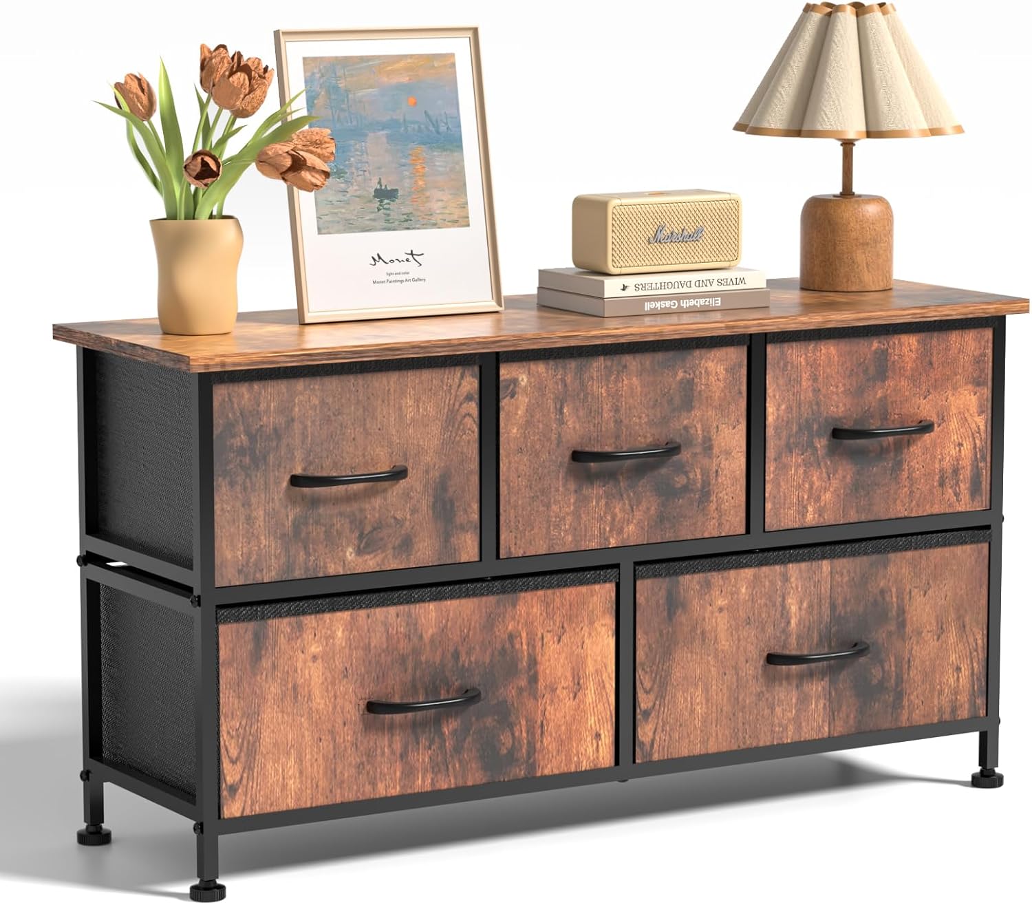 Flynama L-78840 Rust 5 -Drawer Combo dresser