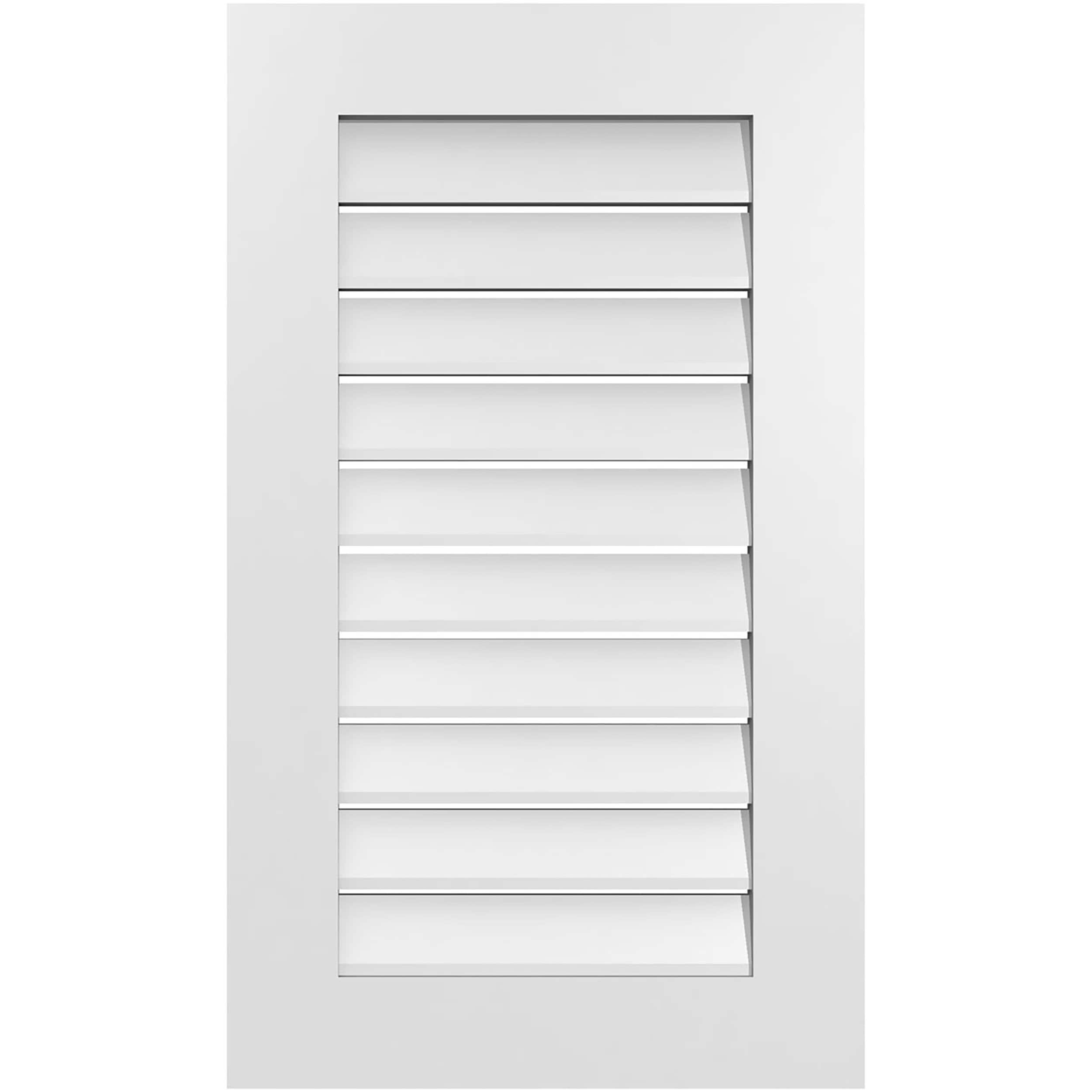 Ekena Millwork GVPVE20X3401SF 20-Inches x 34-Inches Off-white Rectangle PVC Gable Louver Vent