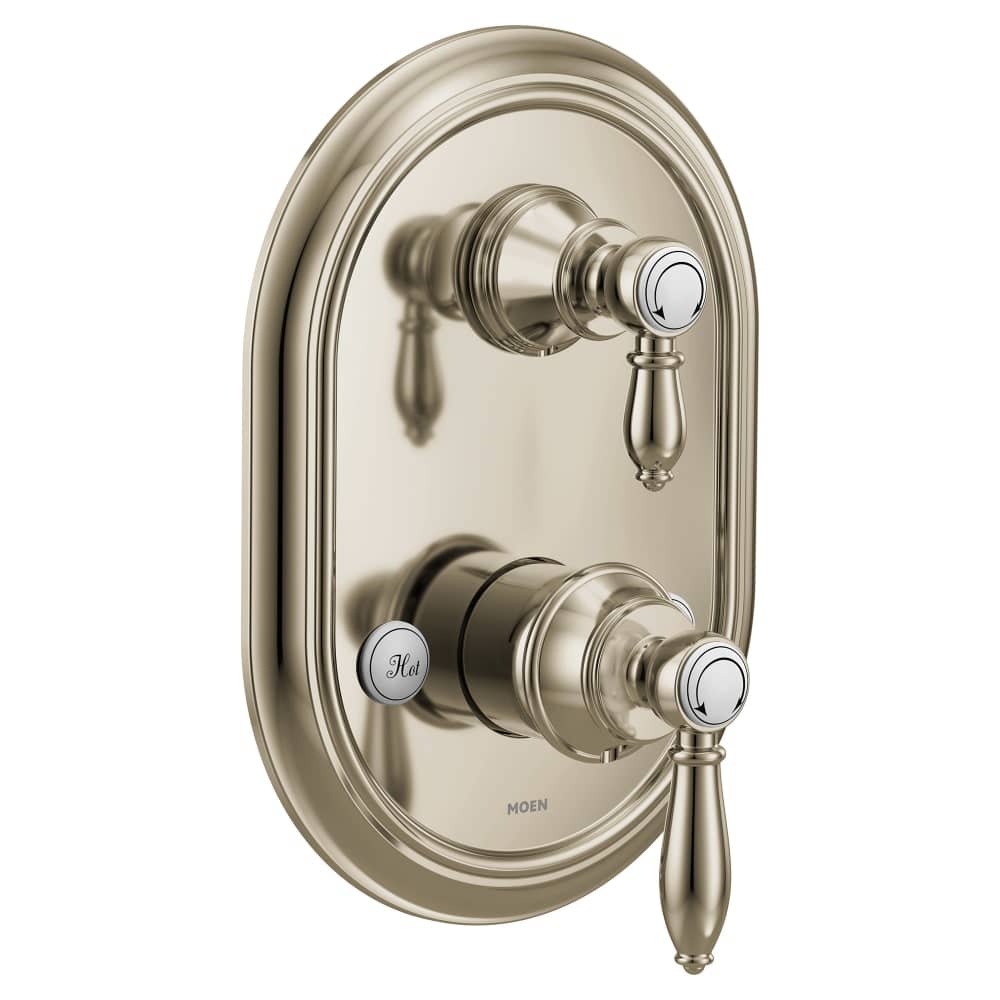 Moen  UTS4311 Weymouth 2 Function Pressure Balanced Valve Trim Only with Double Lever Handle, Integrated Diverter  Less Rough In