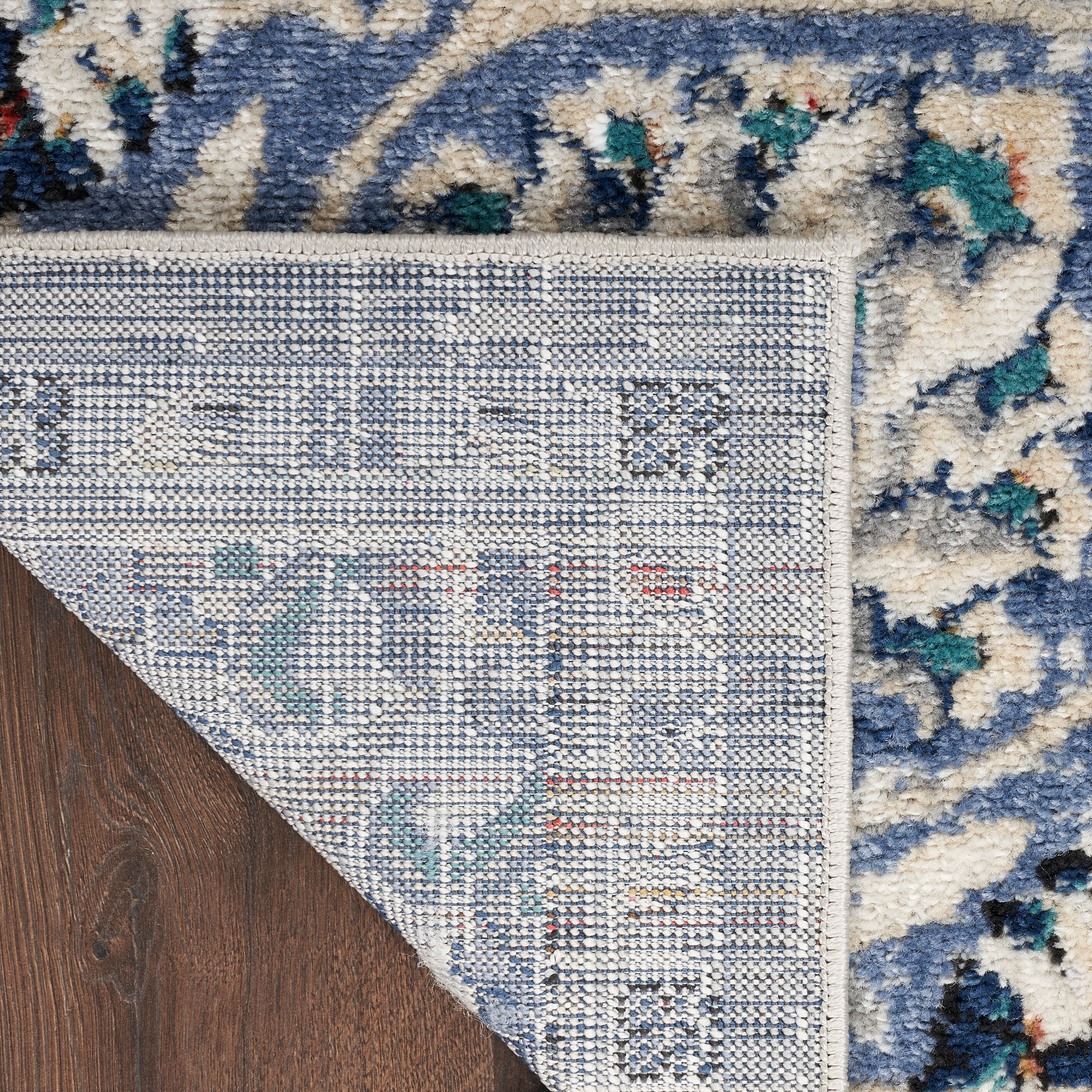 Vintage Floral Medallion Grey/Multi Synthetic Area Rug