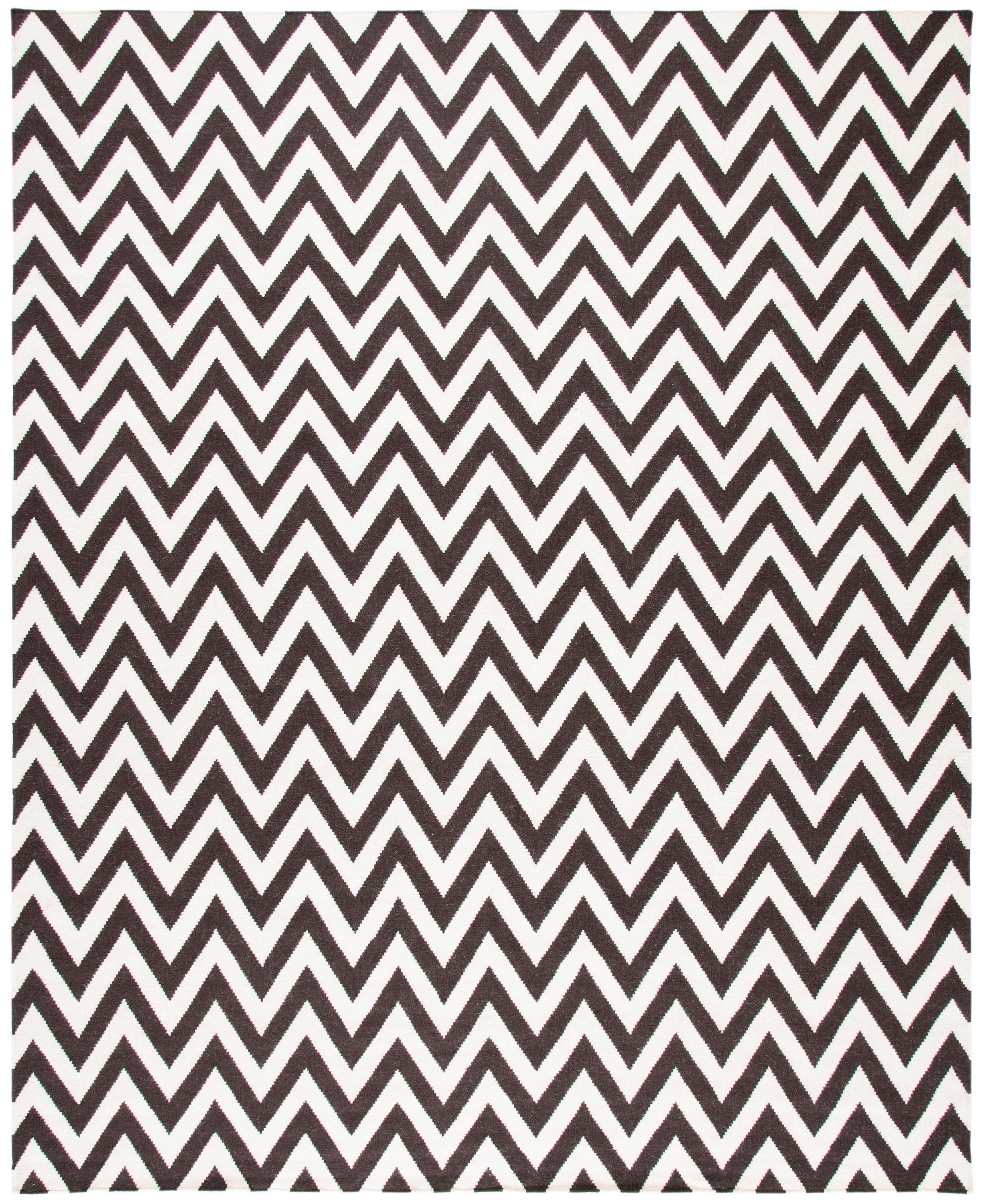 Brown and Ivory Geometric Wool 9' x 12' Area Rug