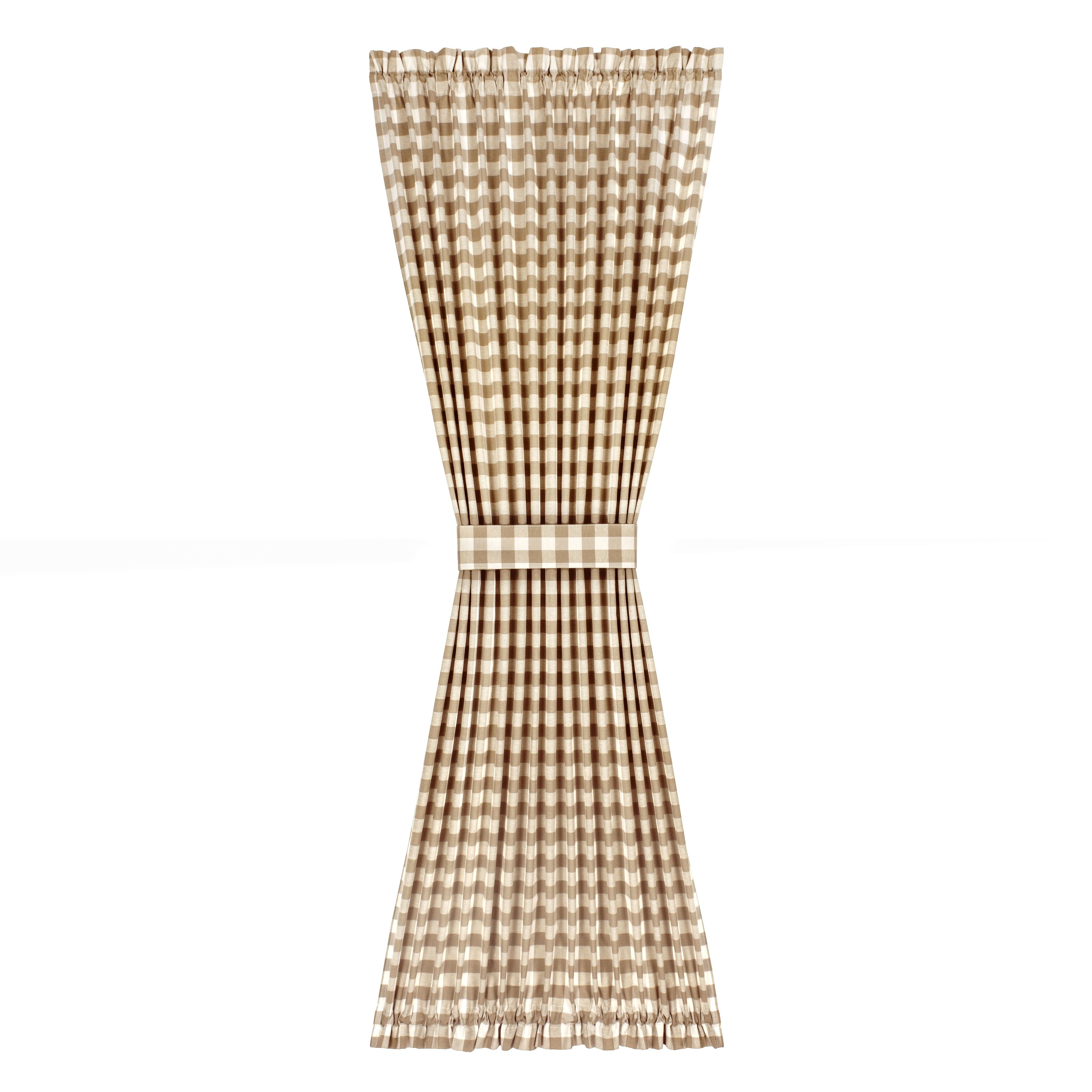 Achim BC54X72TP6 72-Inches Taupe Plaid Light filtering Rod pocket Curtain panel pair