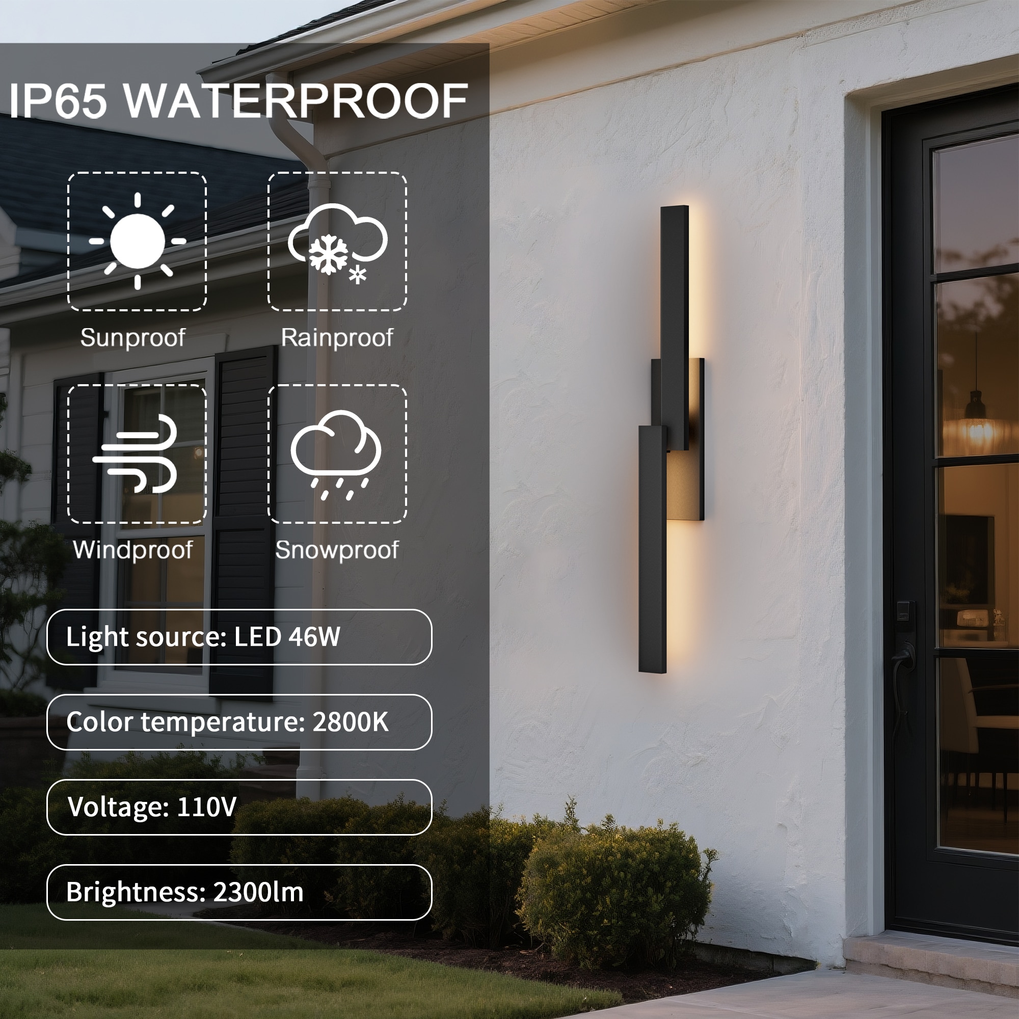 LamQee 06FTL0303CBK Outdoor-Wall-Lighting - View #4