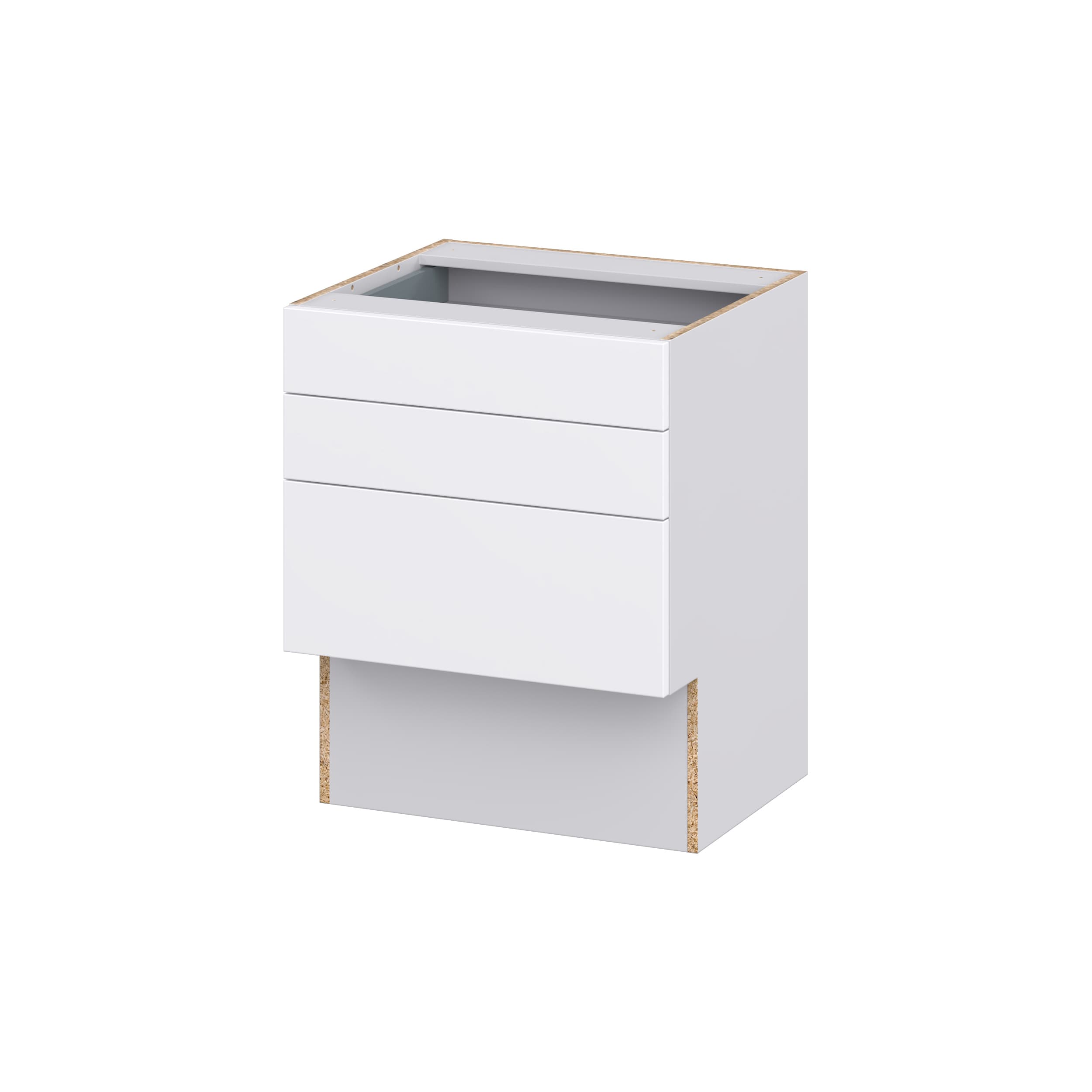 Hugo&Borg Lasalle 24-in W x 30-in H x 21-in D Bright White Slab 3-Drawer Base Fully Assembled Cabinet (Flat Panel Style)