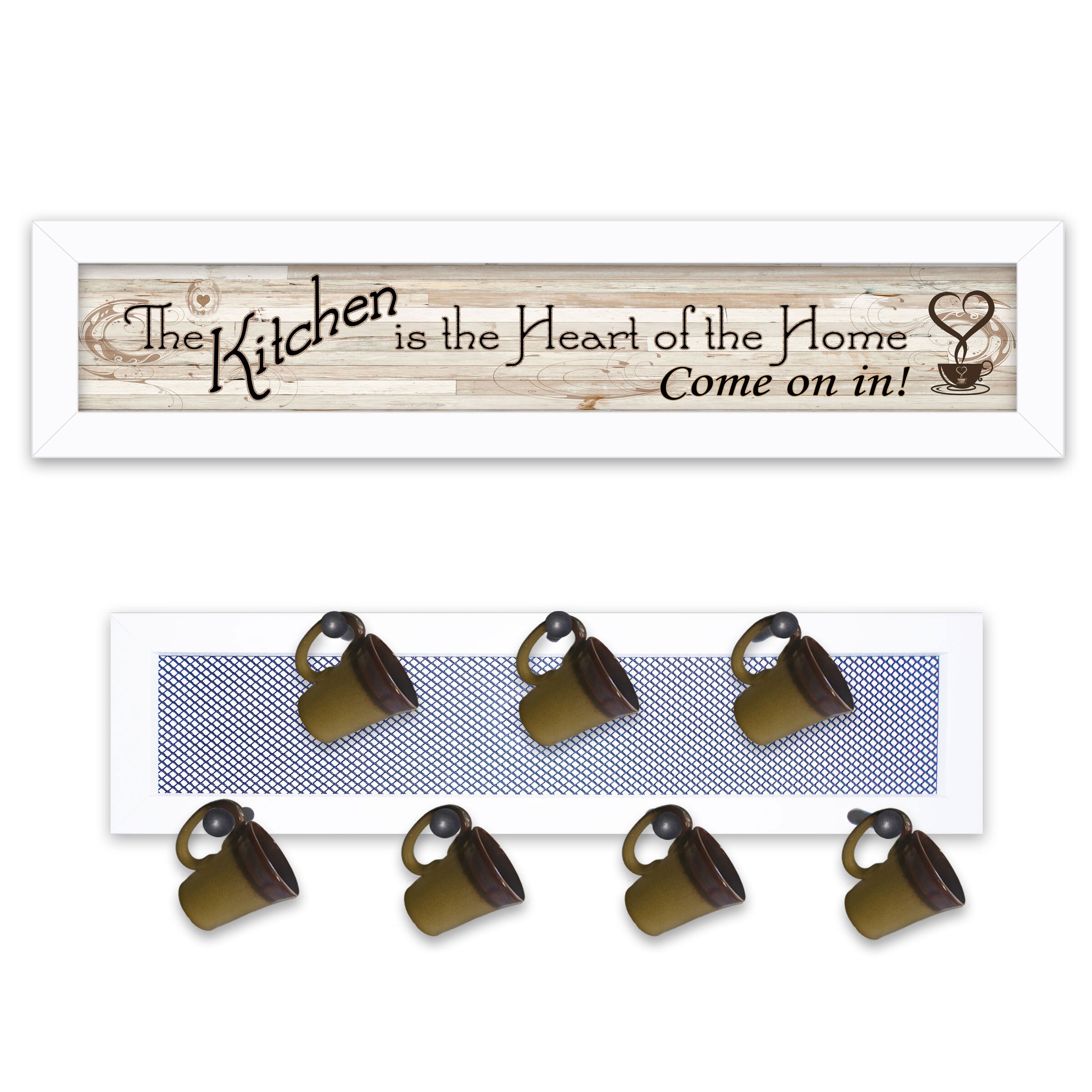 Trendy Decor 4U V431-MPH-712W The Kitchen Vignette Millwork Engineering White Wood Framed 7-in H x 32-in W Vintage/Retro Paper Print