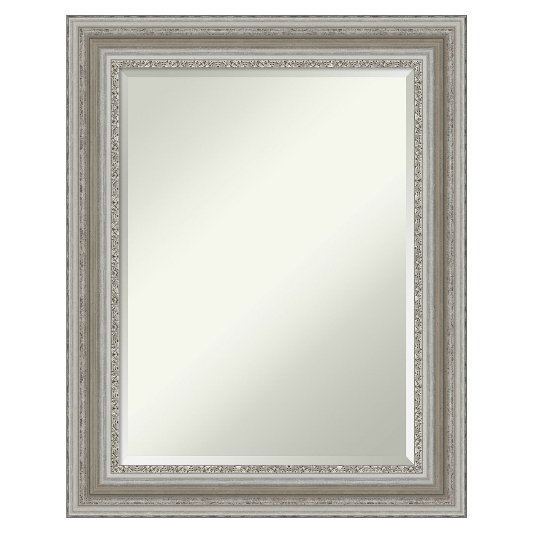Amanti Art Parlor Silver 23.5-in W x 29.5-in H Antique Silver Framed Wall  Mirror in the Mirrors department at