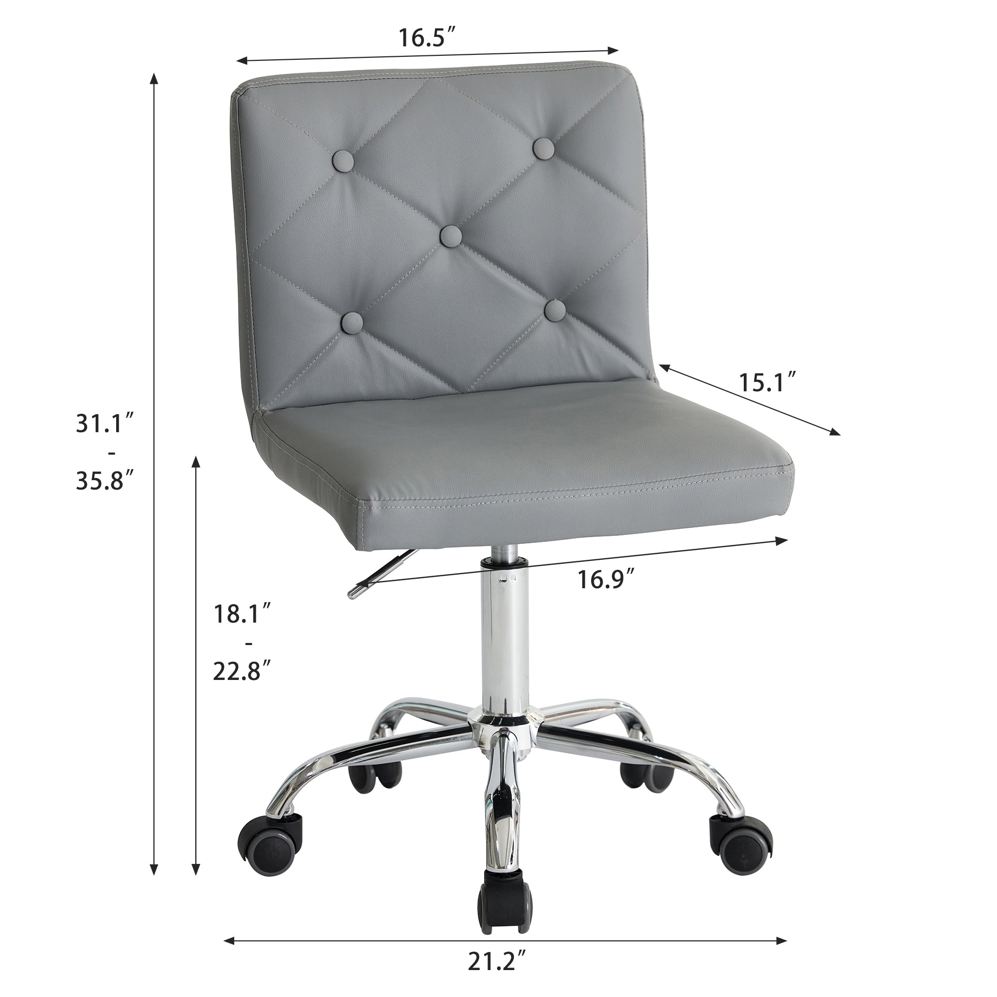 Vecelo LOE-OC05-LGRY Office-Chairs - View #3