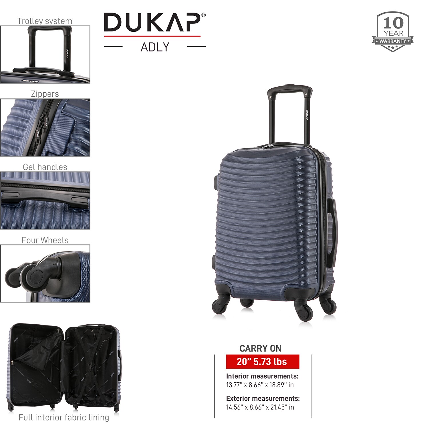 DUKAP DKADL00S-BLU Luggage-And-Luggage-Sets - View #3