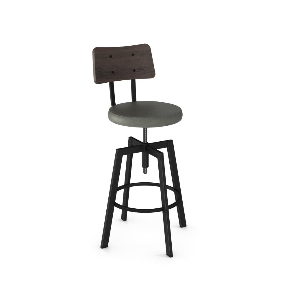 Amisco 41669-WE/1B25DNF484 Symmetry 25.5-in H Adjustable height Upholstered Swivel Metal Bar Stool Back