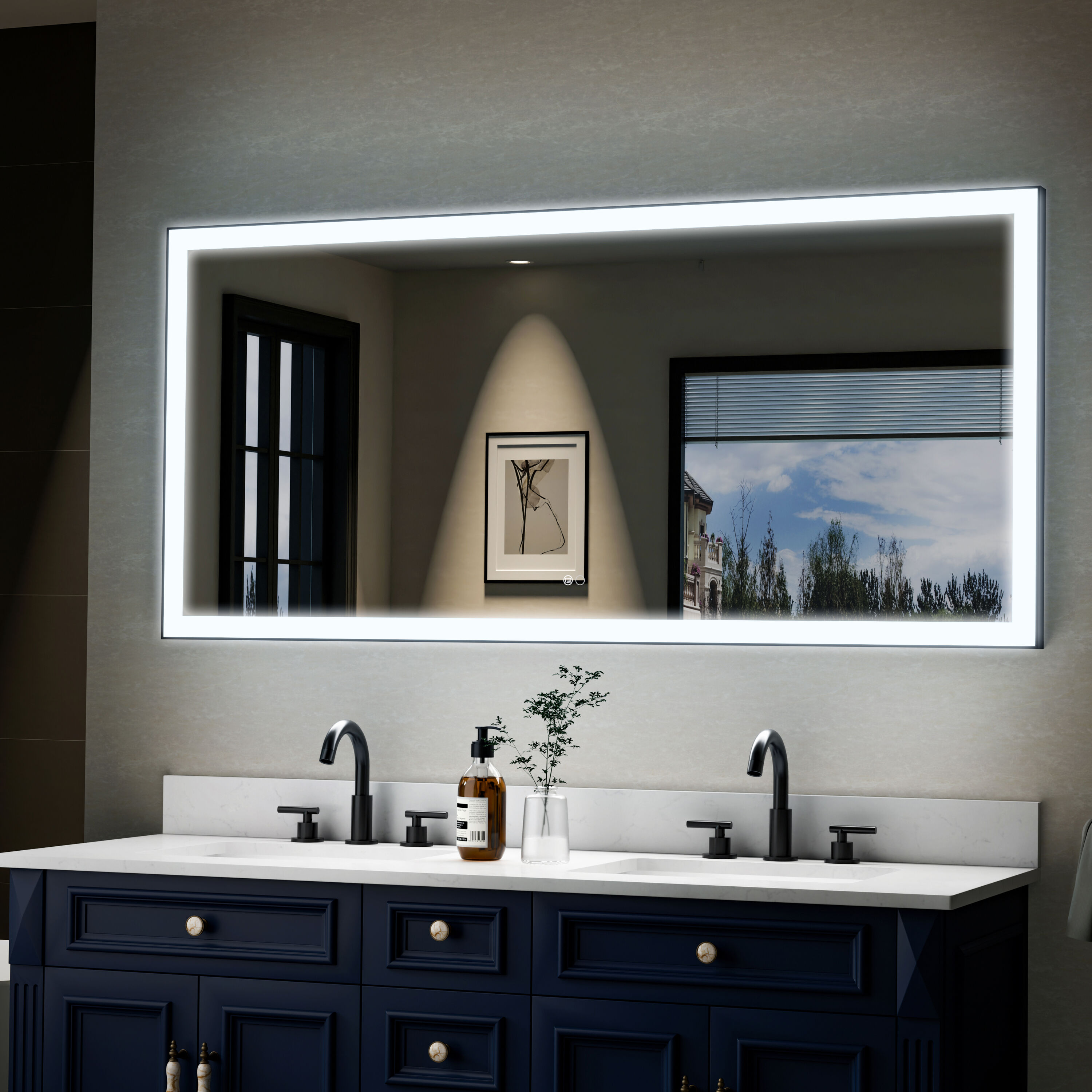 WELLFOR W5FM6028MB Framed-Bath-Mirrors - View #4