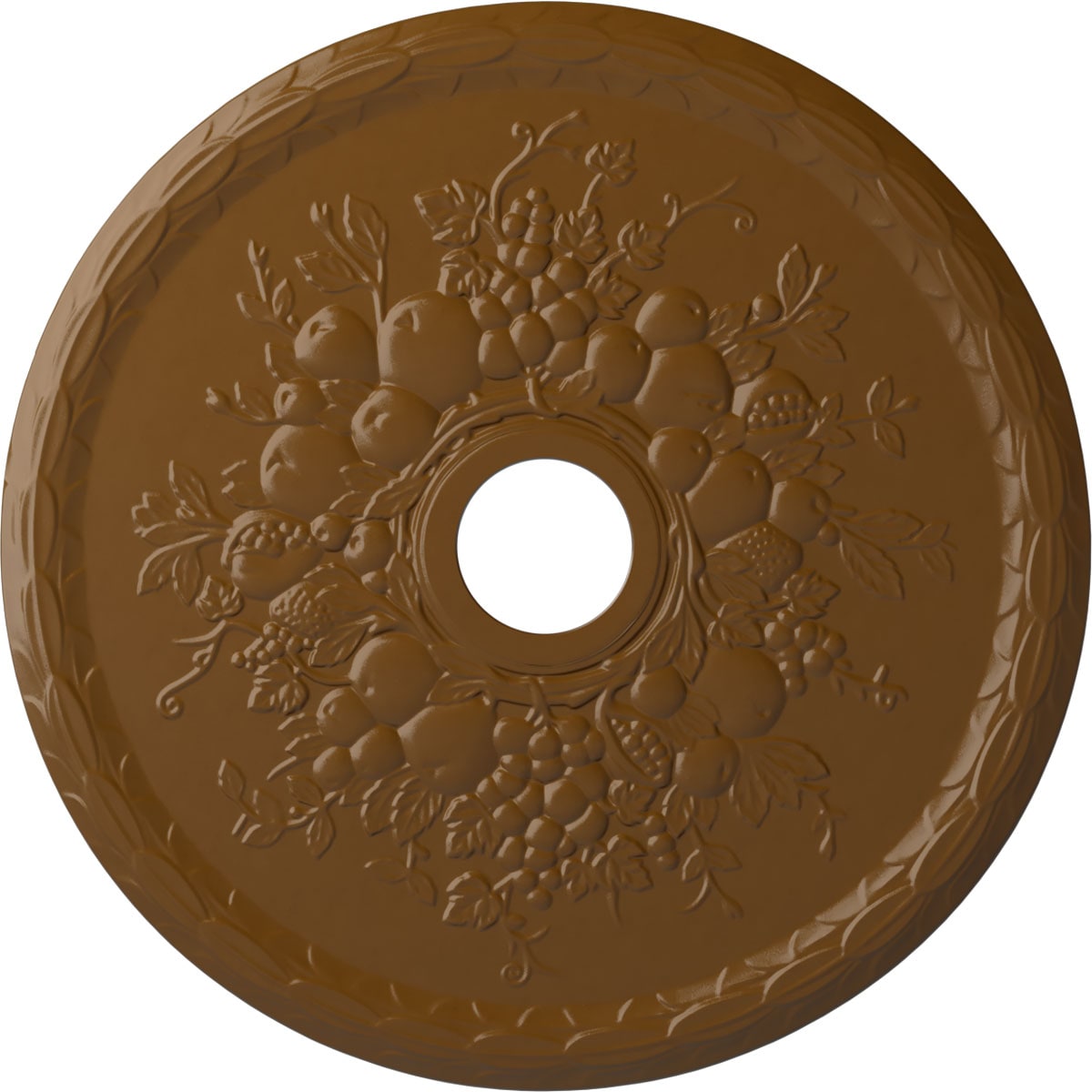 Ekena Millwork CM22GRSTF Grape 22.625-in W x 22.625-in L Painted Smokey Topaz Polyurethane Whole Ceiling Medallion