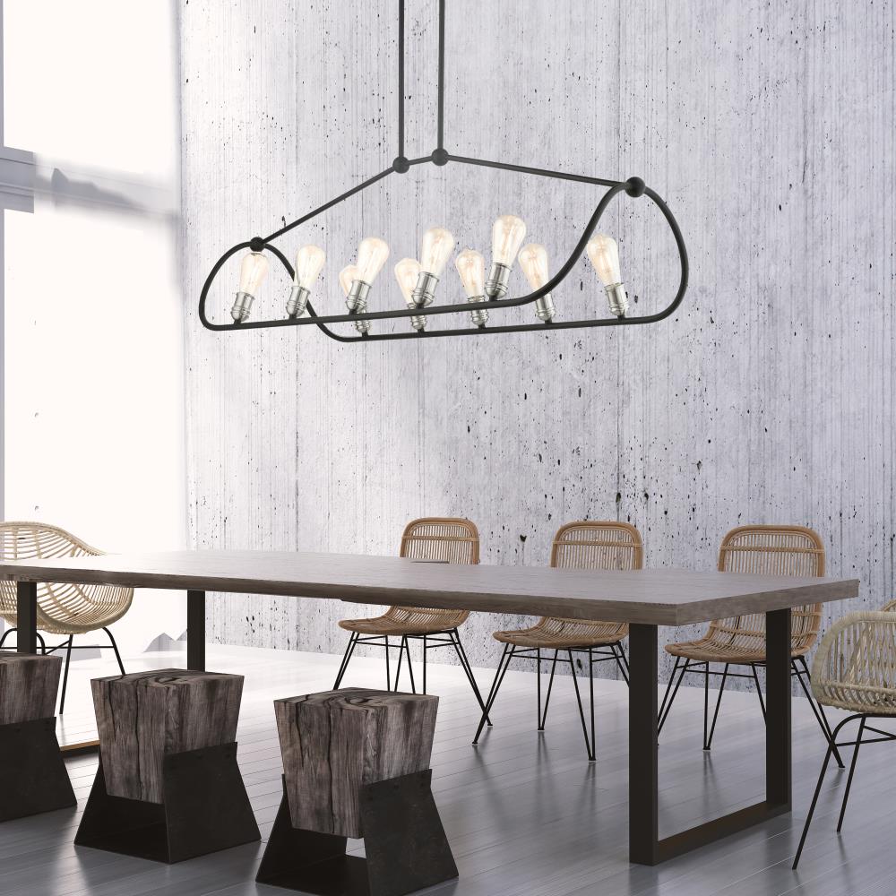 Archer 10-Light Black and Nickel Linear Chandelier