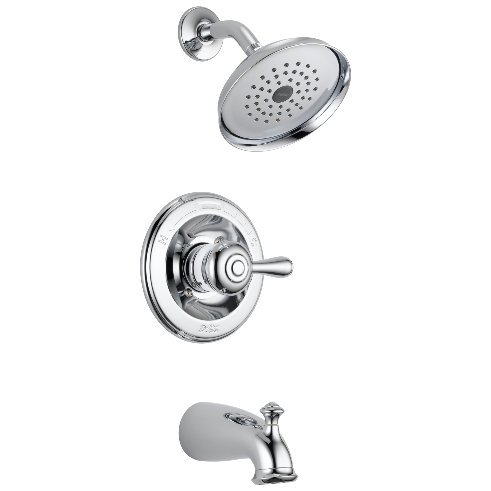 Delta Leland Chrome 1-handle Single Function Round Bathtub and Shower ...