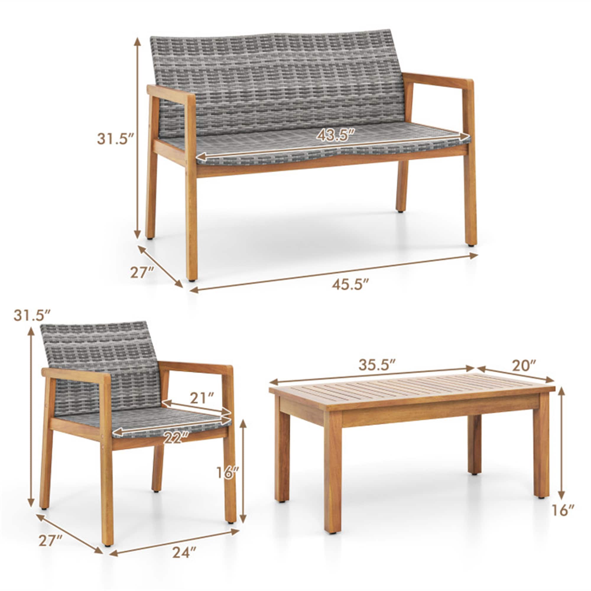 BABOOM BOM-72252WH-CO Patio-Conversation-Sets - View #3