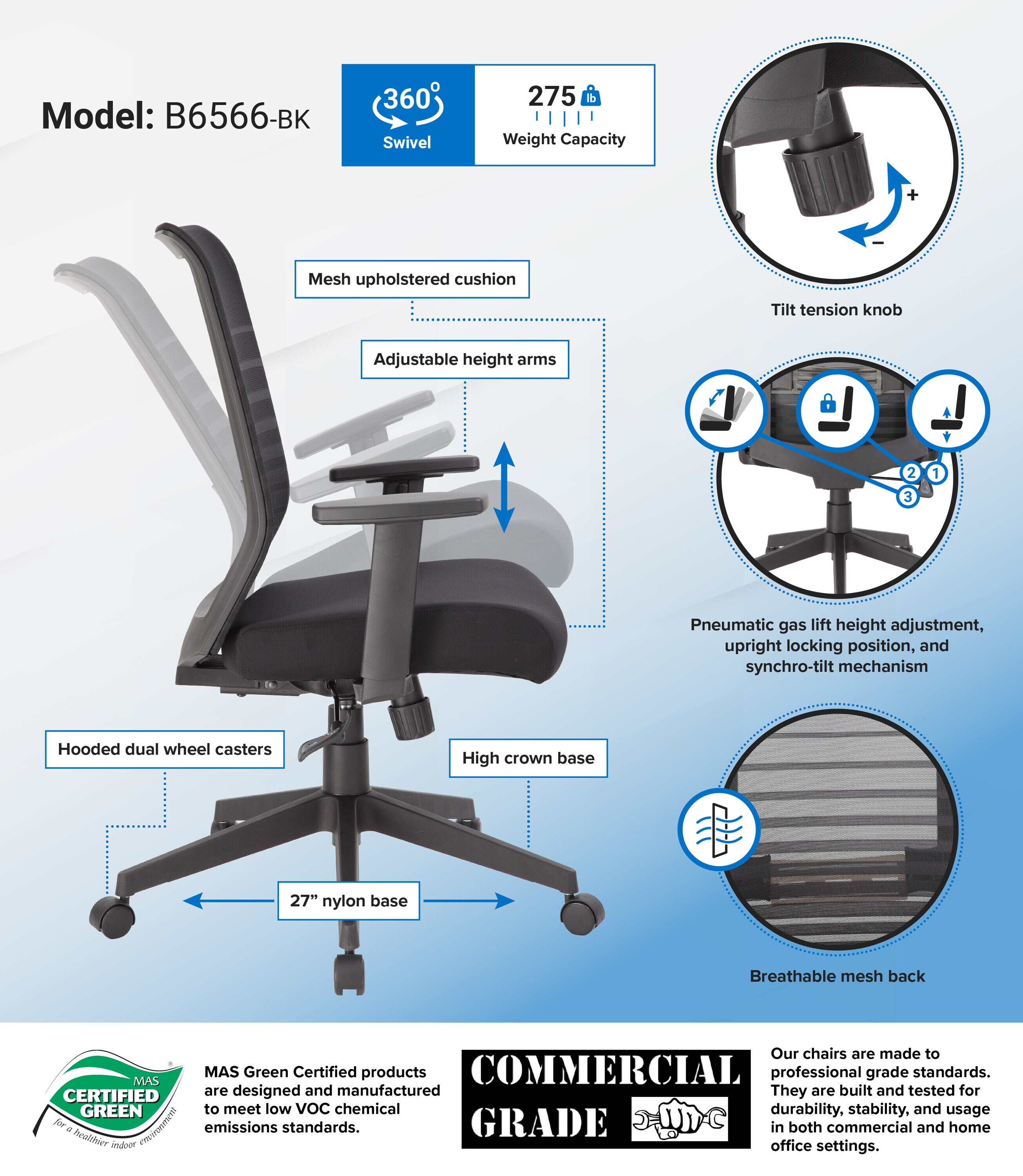 Boss Office Products B6566-BK Office-Chairs - View #7