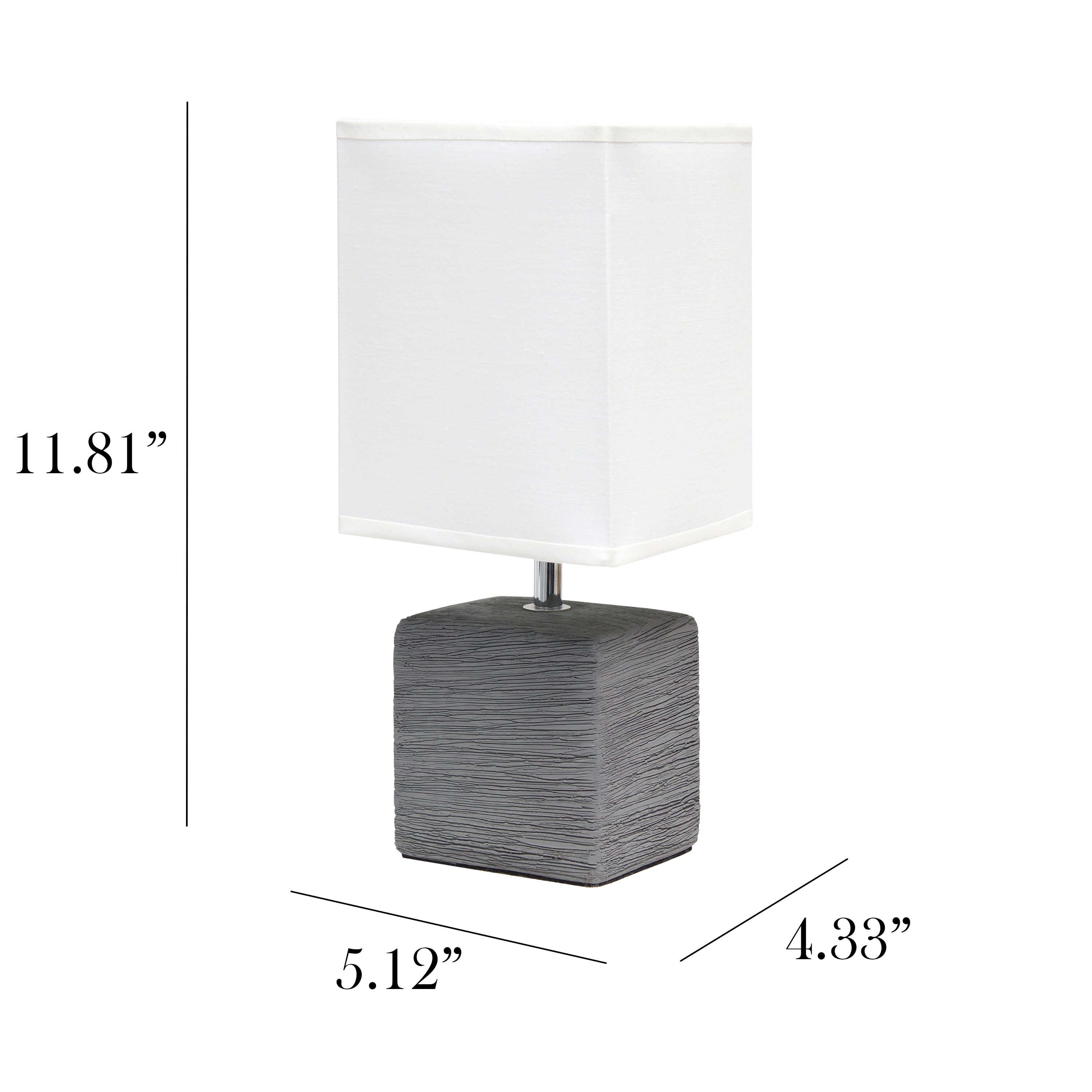 Simple Designs 11 81 In Gray LED Table Lamp With Fabric Shade In The   47518405 