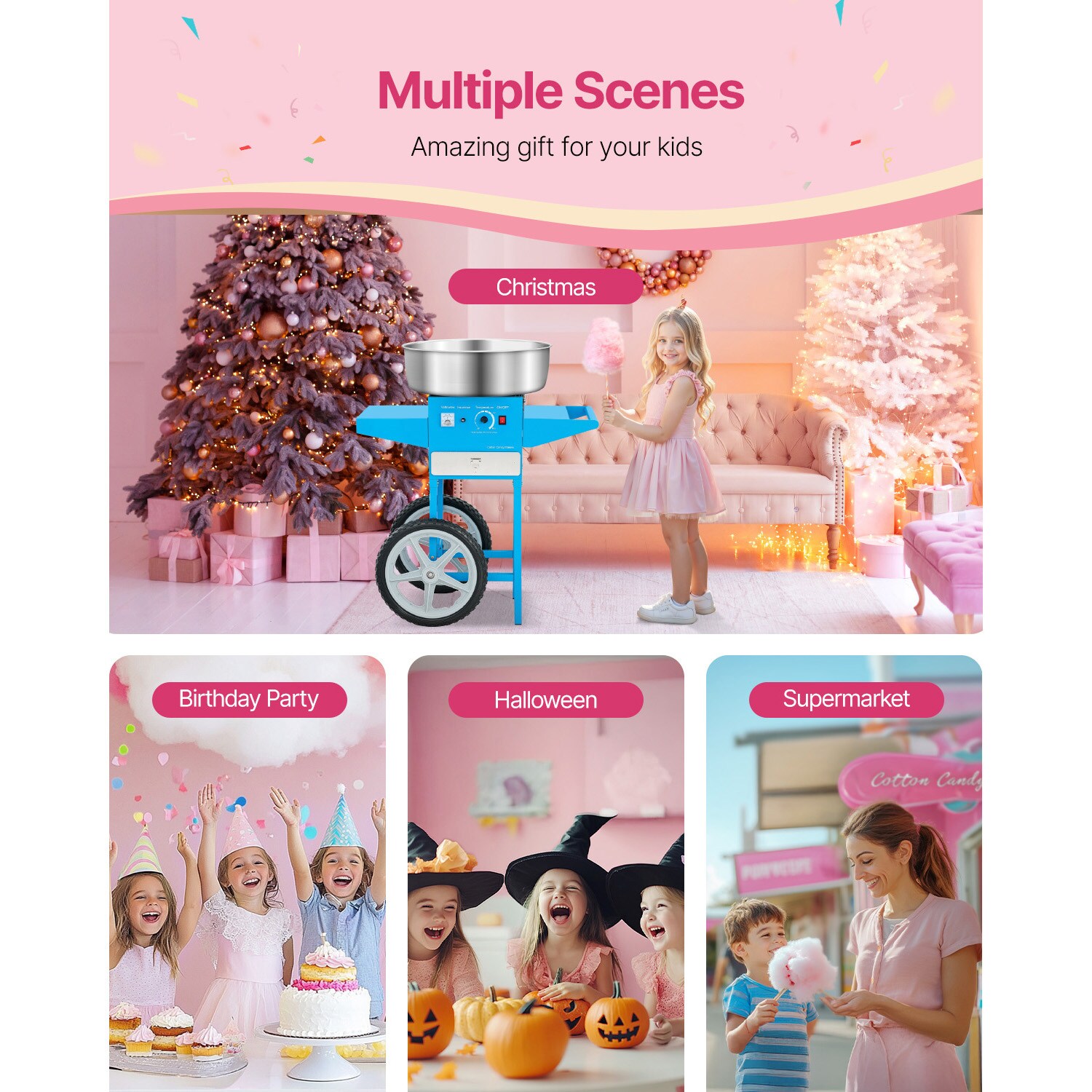VEVOR SCHCDRMHTJLS11377V1 Cotton-Candy-Makers - View #6