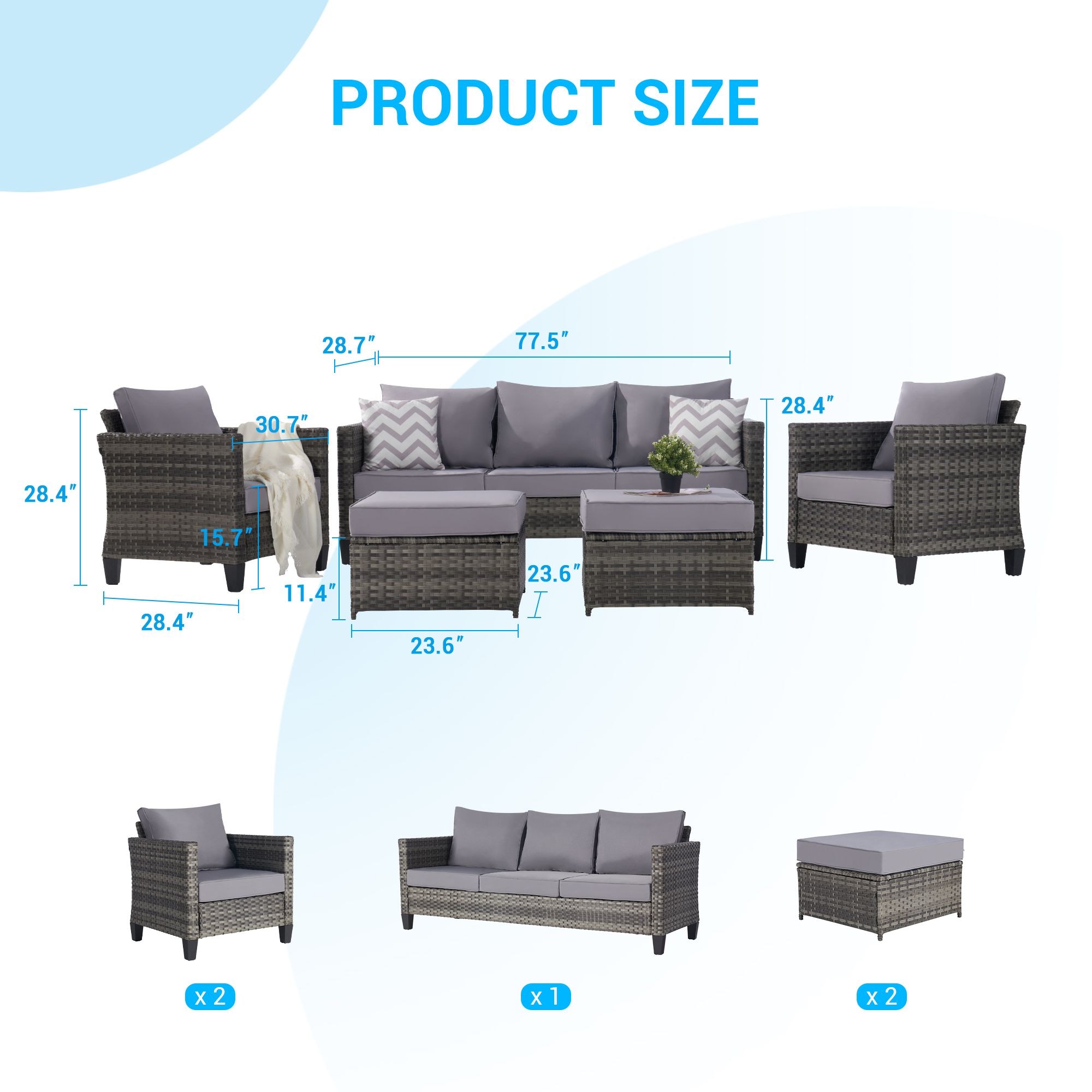 SANSTAR LRS-WS83LY Patio-Conversation-Sets - View #2