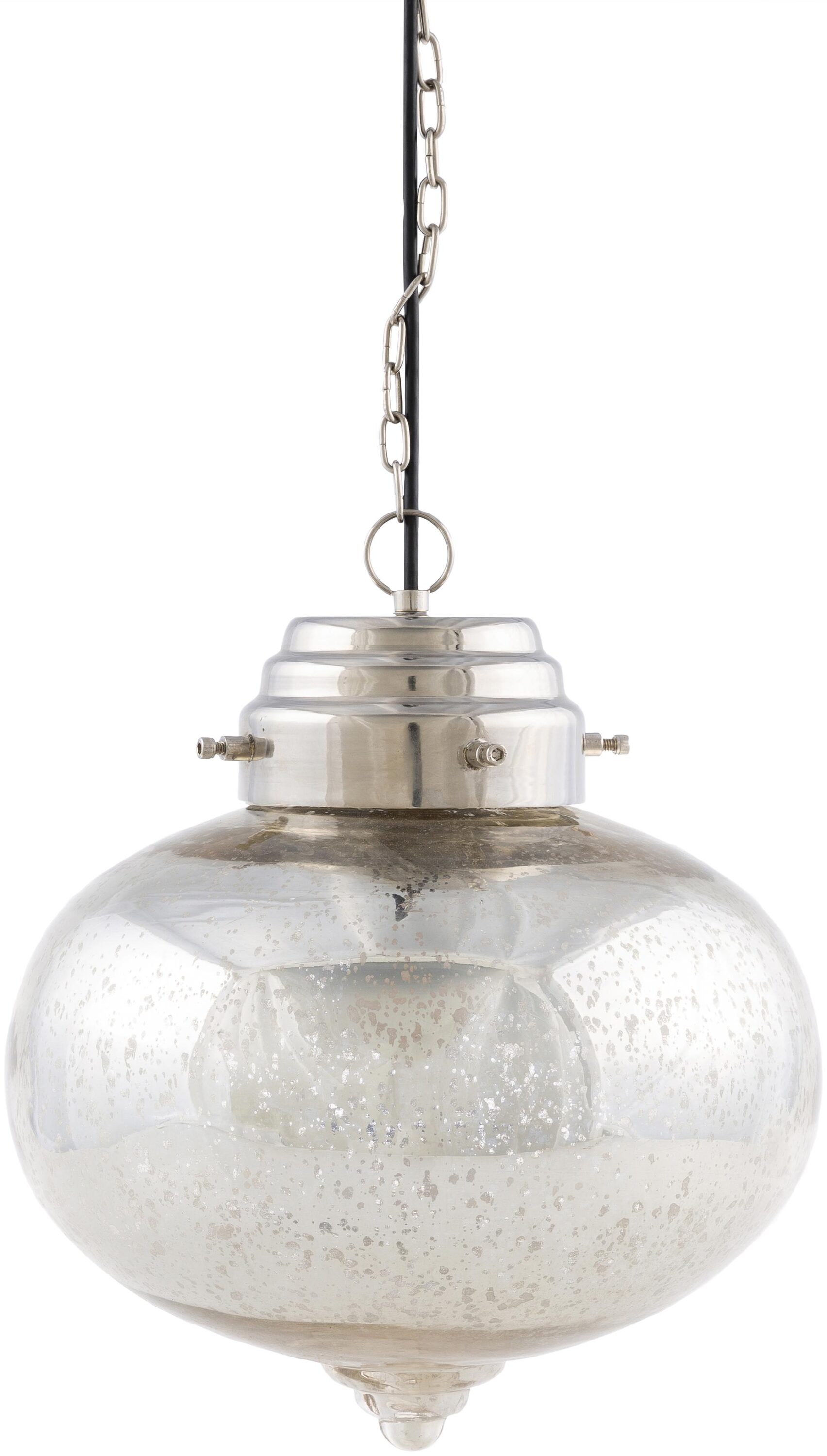 Surya TEL-001 Martel Nickel Transitional Mercury Glass Globe Pendant Light