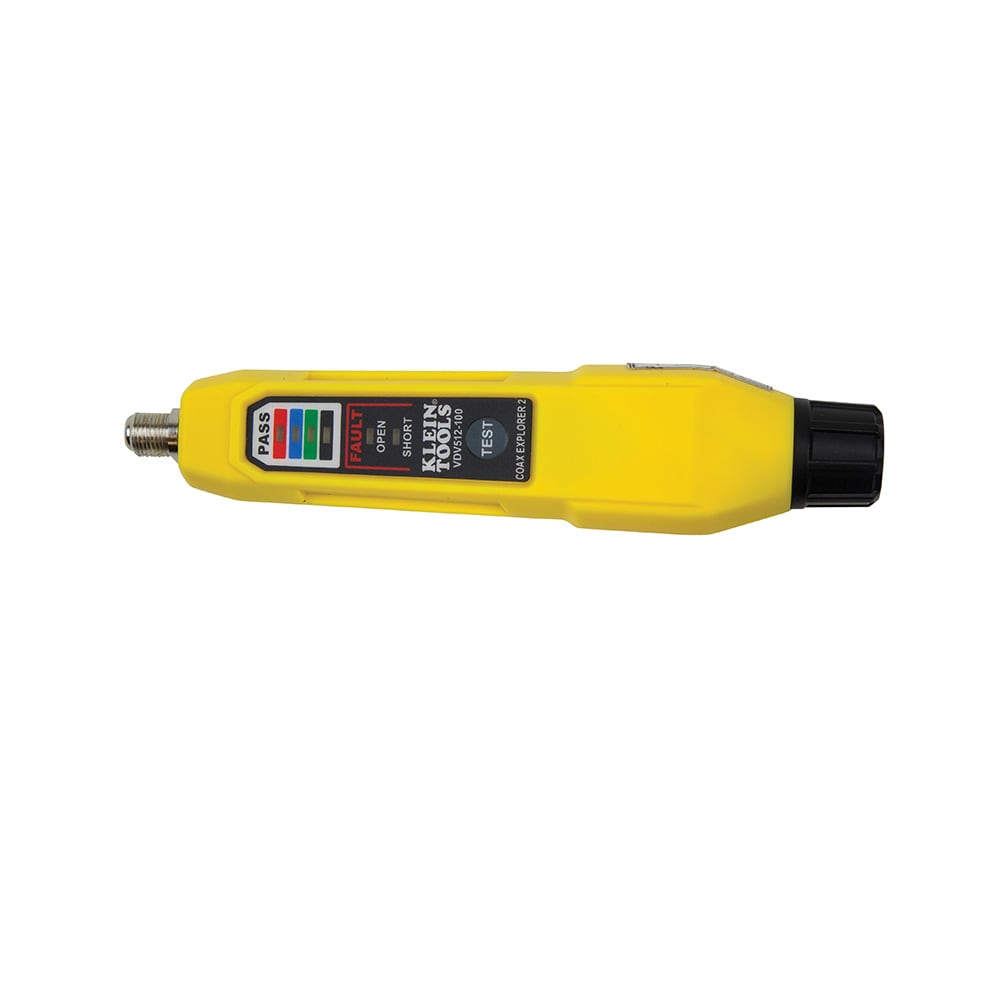 Yellow Coax Cable Tester with Red Remote and LED Indicators