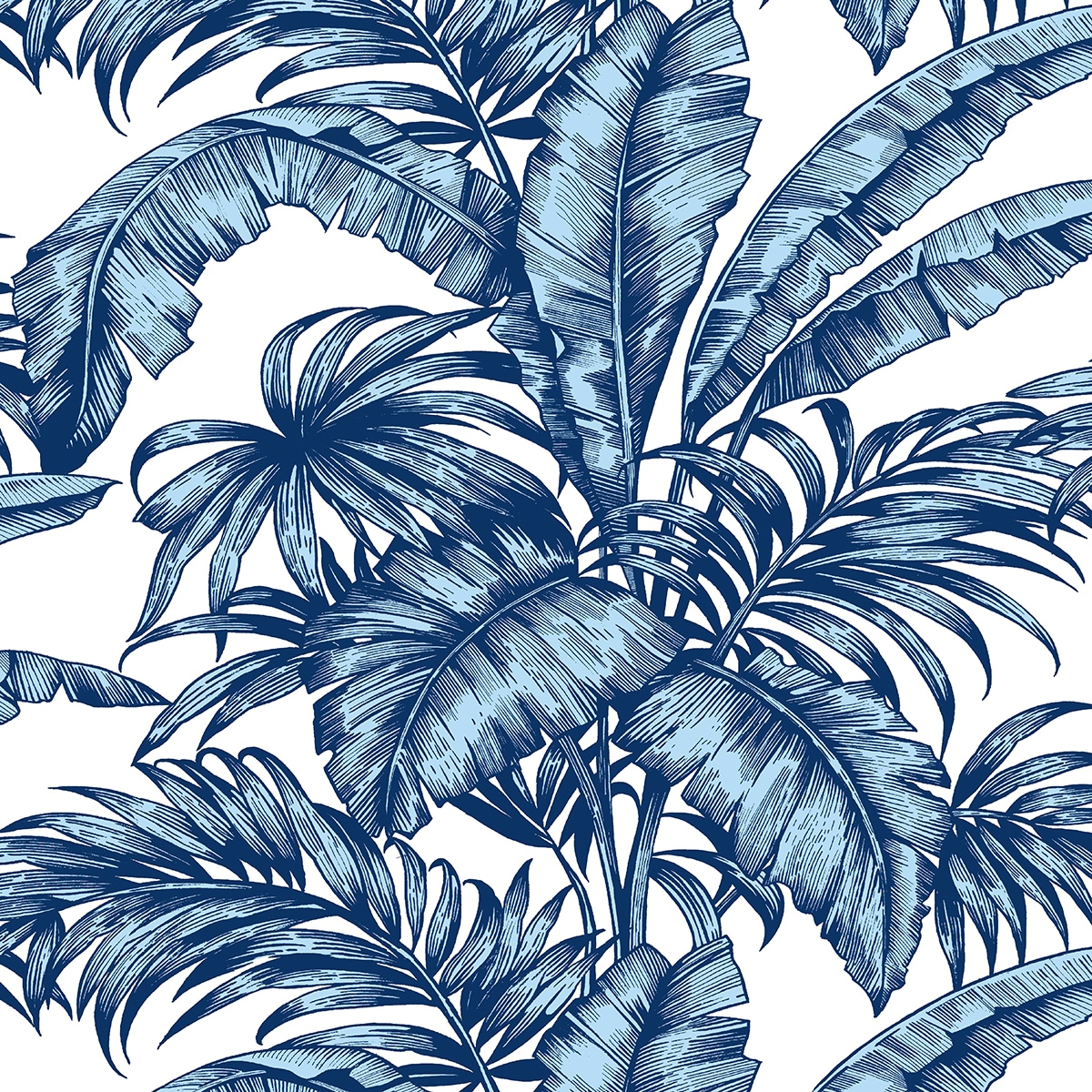 NextWall NW40402 31.35-Sq. Feet Marine Blue Vinyl Floral Self-adhesive Peel and Stick Wallpaper