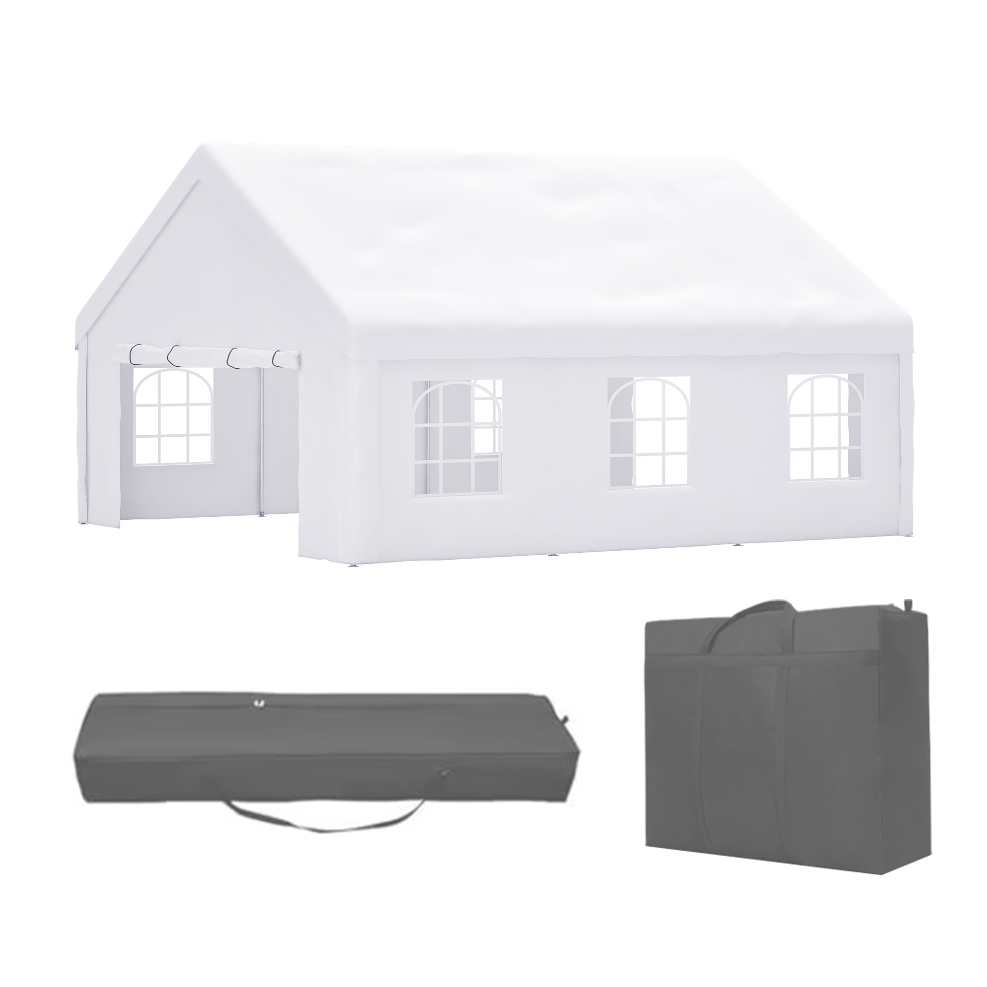 WELLFOR GAS0153 15.99-ft Rectangle White Party canopy