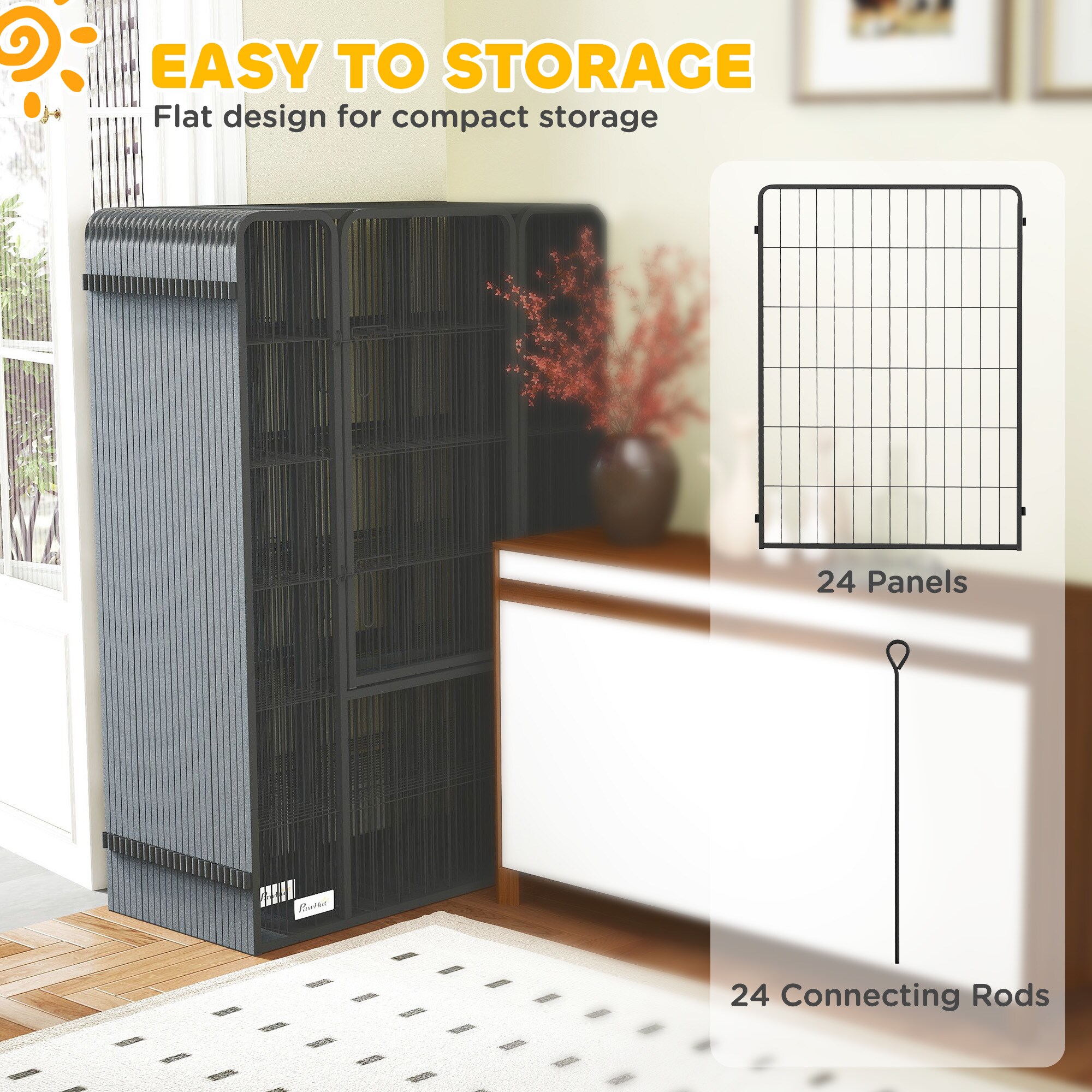 PawHut D06-181V02BK Dog-Pens - View #6