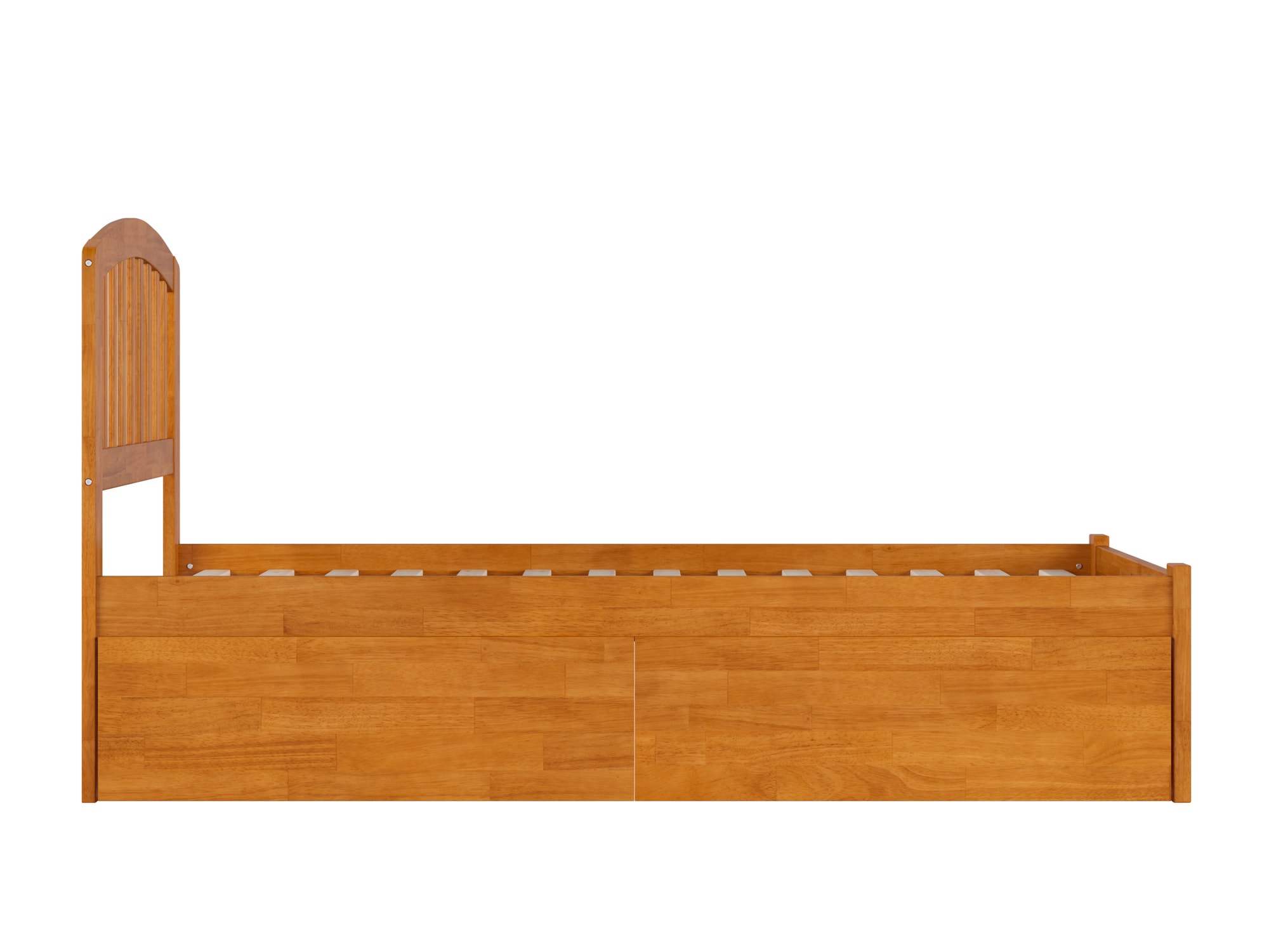 Light Toffee Twin Wood Platform Bed with Storage Drawers