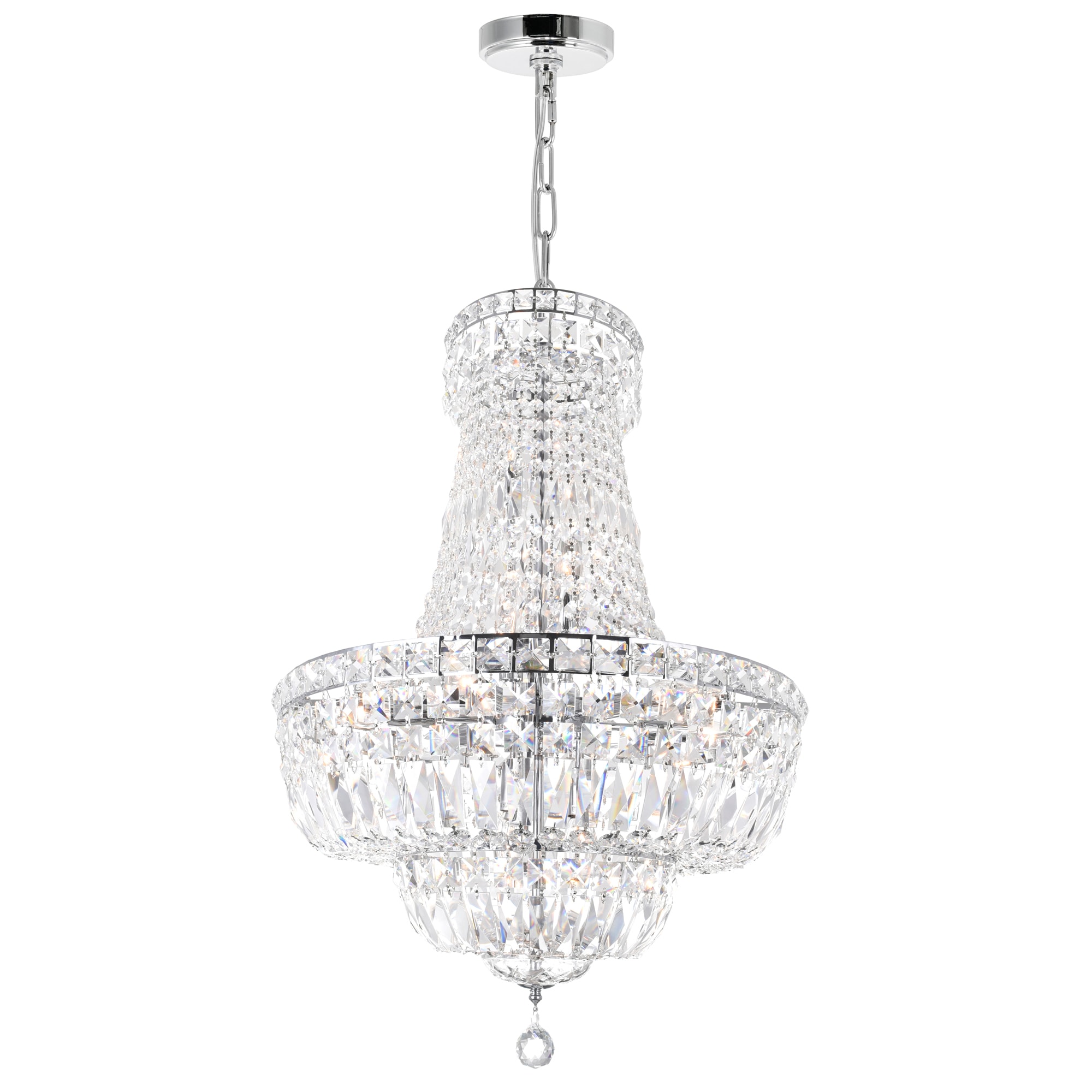 Stefania Chrome Crystal 31" Grand Entryway Chandelier