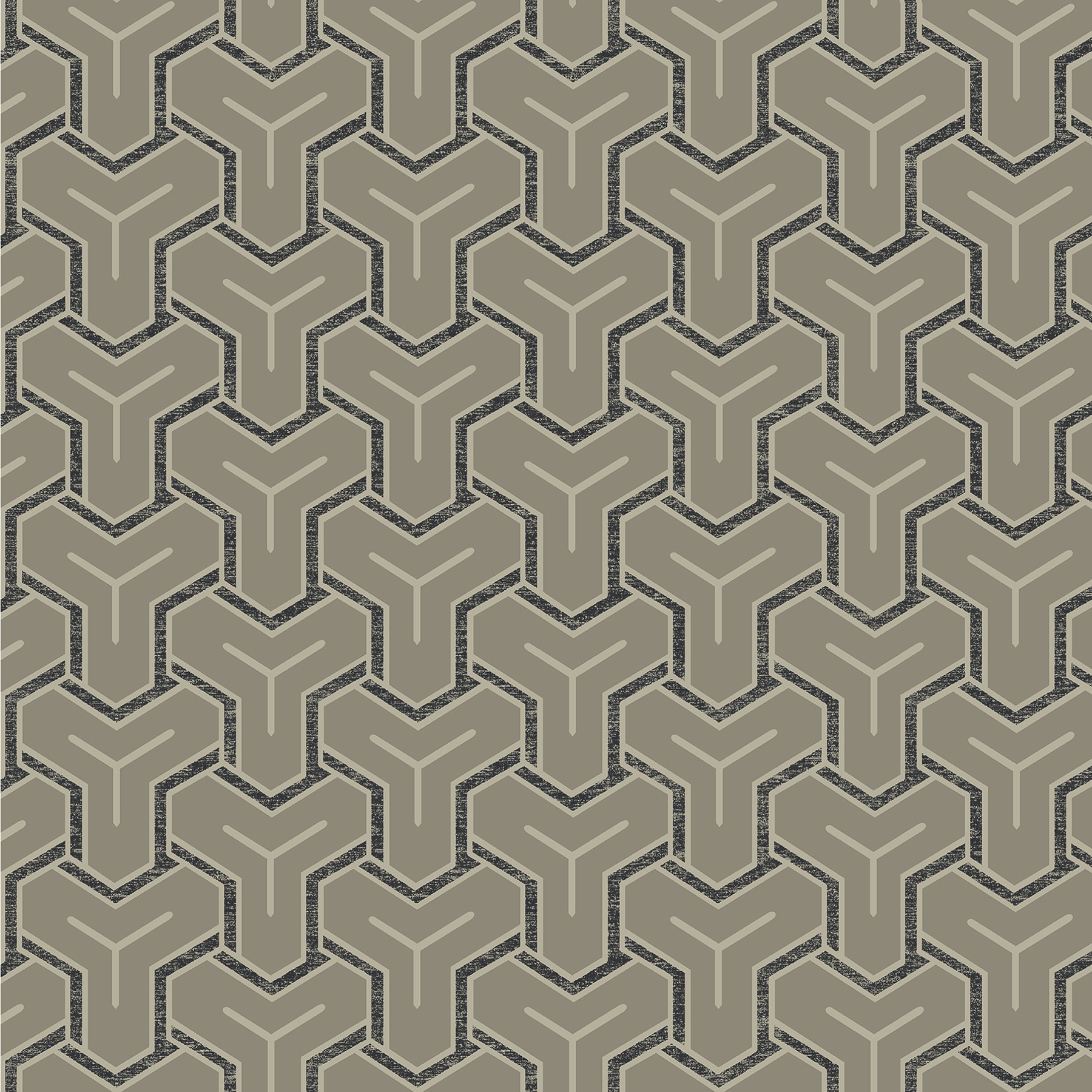 Advantage 4041-26208 Passport 57.5-Sq. Feet Grey Non-woven Geometric Unpasted Wallpaper