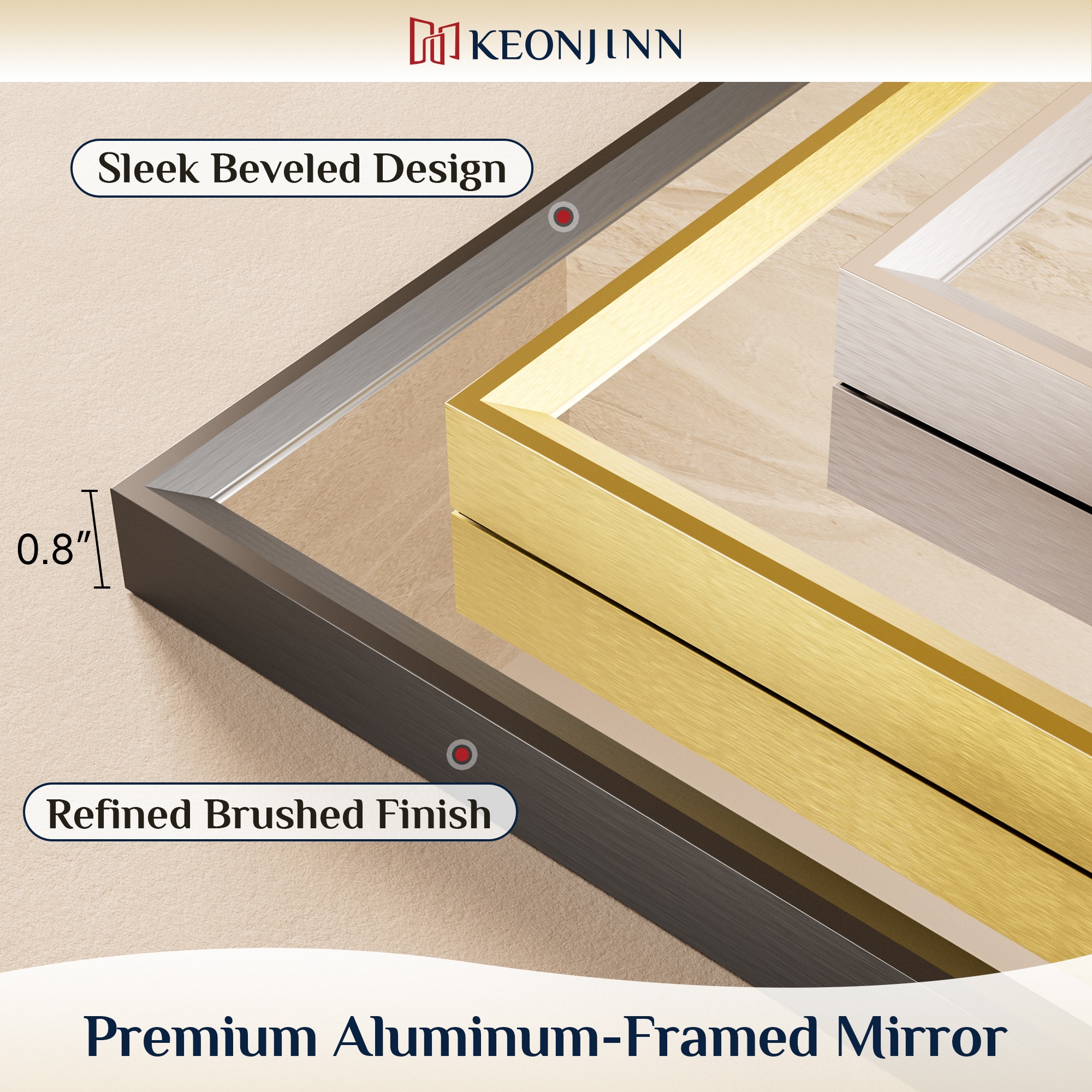 Keonjinn LW-25F-6191BK Decor-Mirrors - View #3