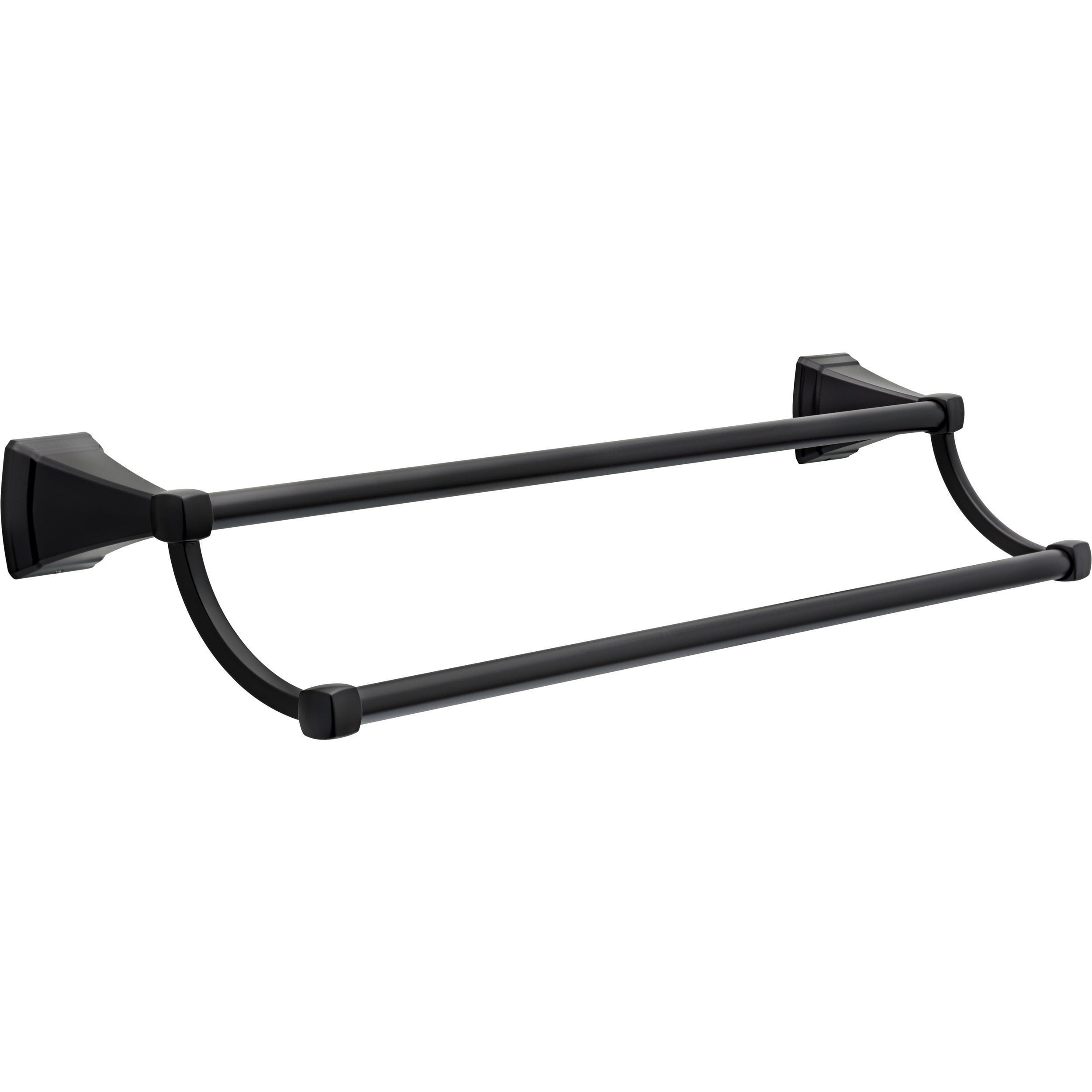 Delta Flynn 24-in double Matte Black Wall Mount Double Towel Bar in the Towel  Bars department at