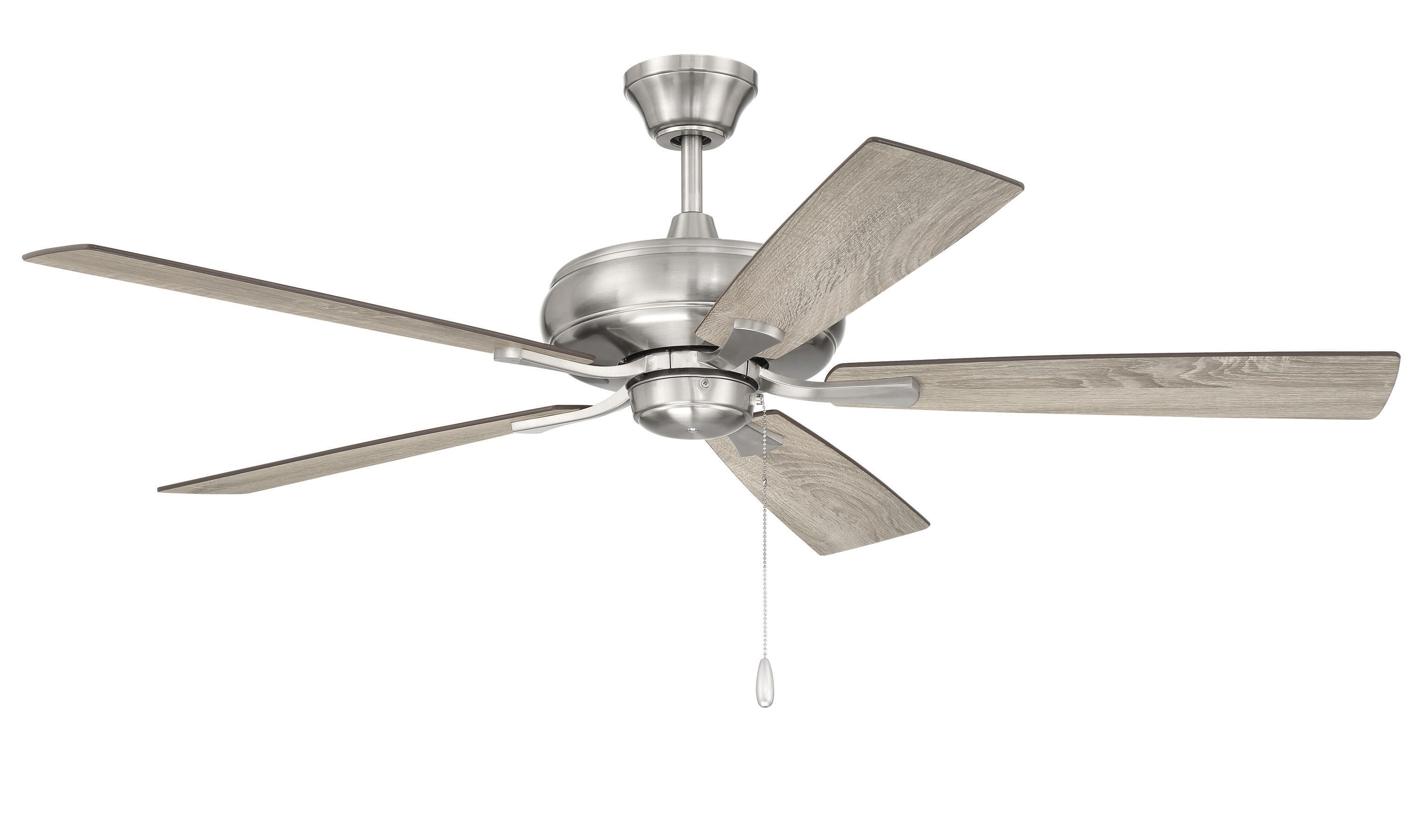 Craftmade ECF52BNK5-DWWLN Eos 52-in Brushed Polished Nickel with Driftwood/Walnut Blades Ceiling Fan Light kit compatible ( 5 -Blade )