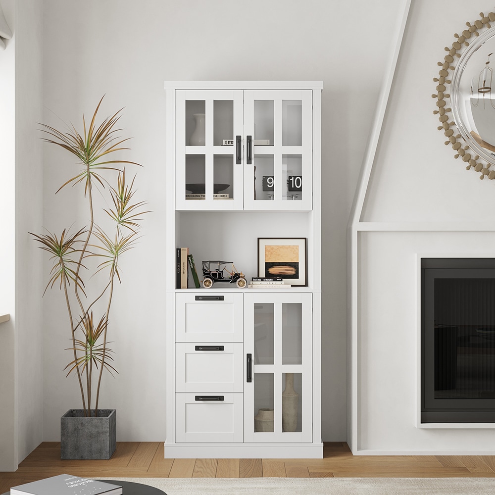 FUFU&GAGA Modern/Contemporary White TV Cabinet (Accommodates TVs
