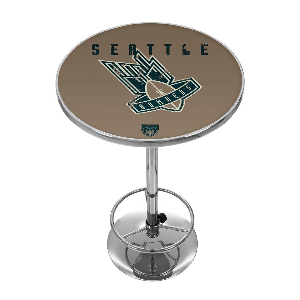 Trademark Gameroom VAF2000-SB Pub Tables Chrome Round Traditional Bar Table, Composite with Metal Pedestal Base 27.375-in L x 42-in H