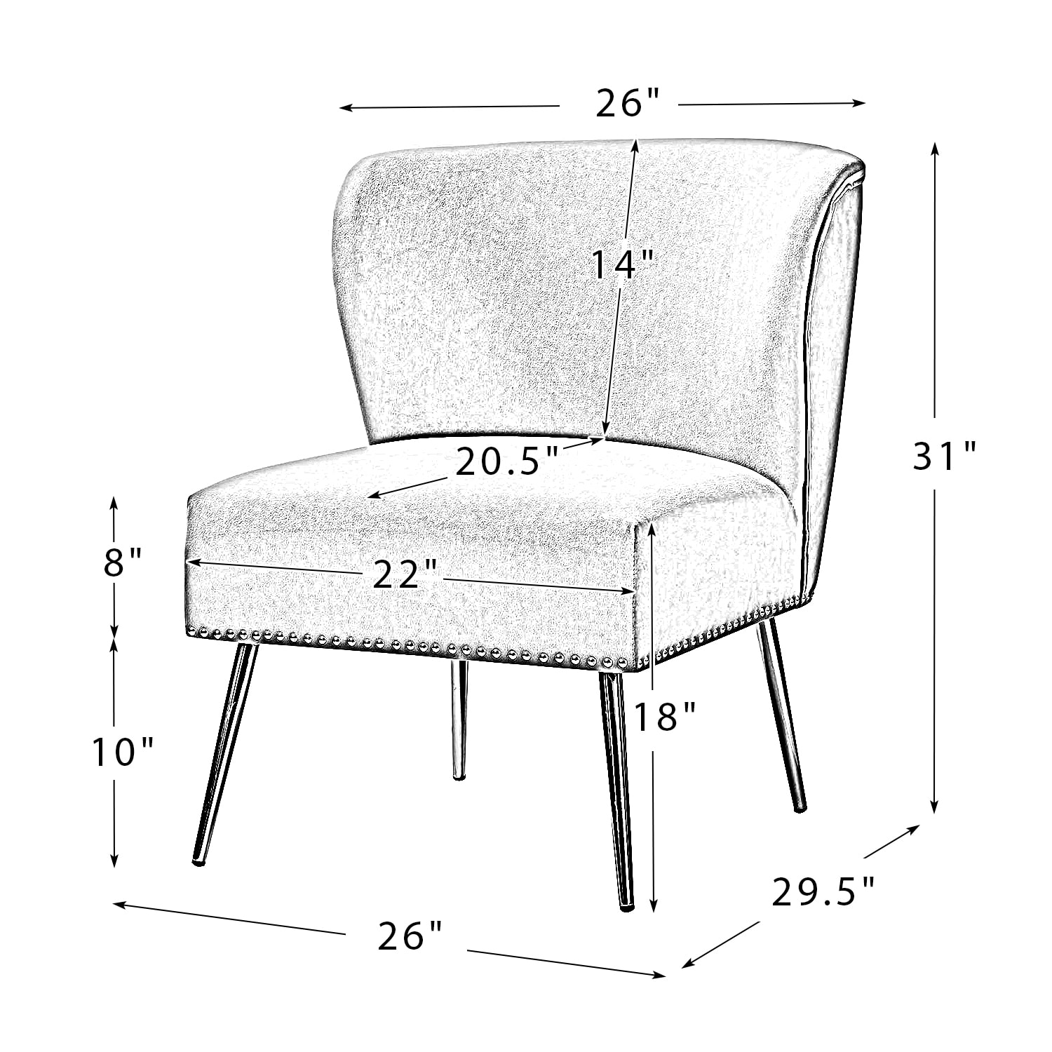 14 Karat Home CHM0106-IVORY chairs - View #8