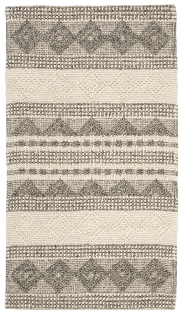 Safavieh NAT102A-4 Natura Kenai 4 x 6 (ft) Wool Gray/Ivory Rectangular Indoor Abstract Coastal Area rug