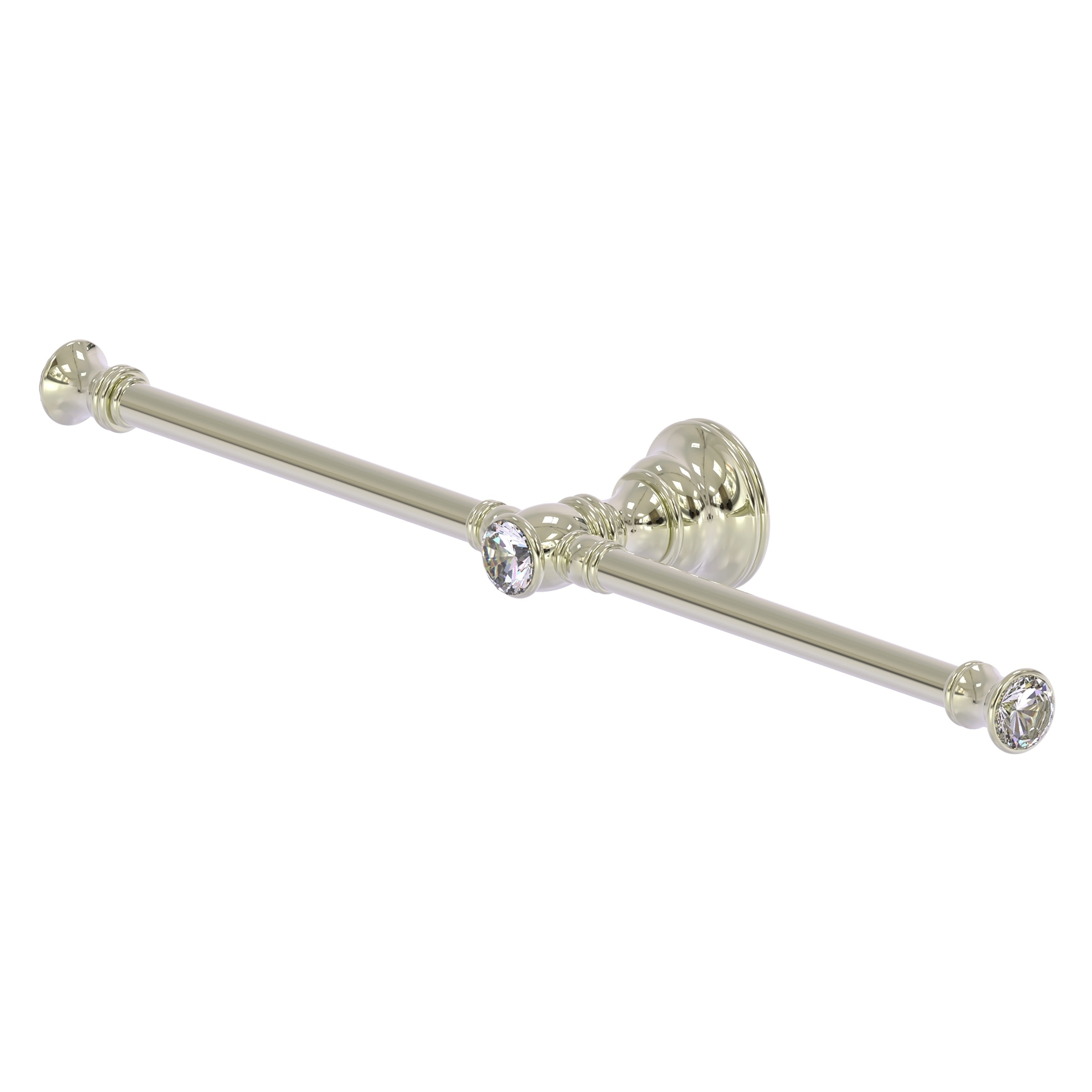 Allied Brass CC-HTB-2-PNI Carolina Crystal 15-in double Polished Nickel Wall mount Double Towel Bar