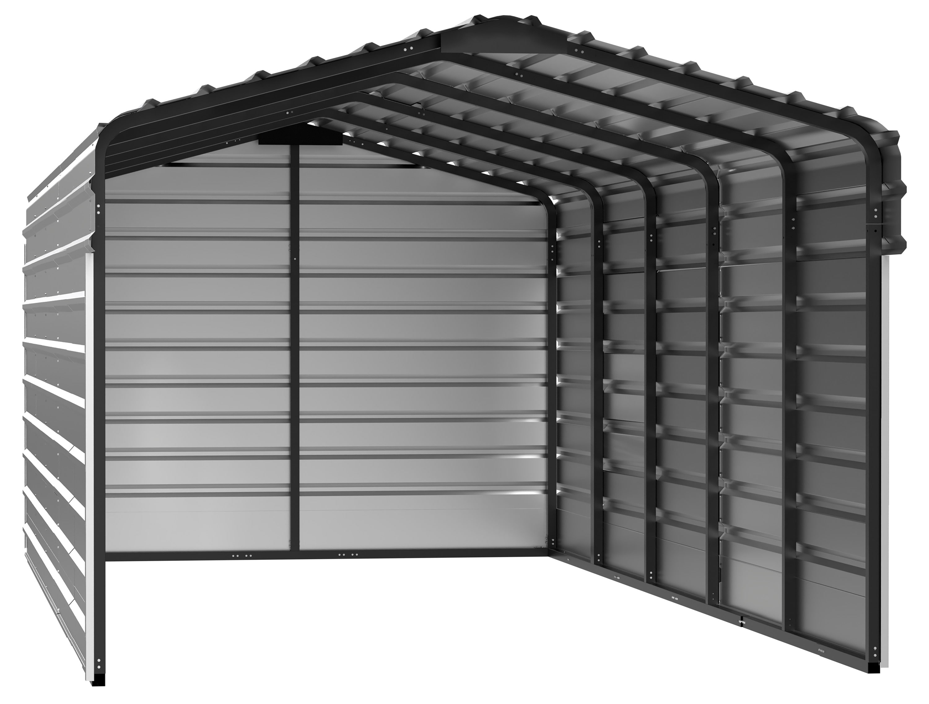 Arrow CPH102407ECL3 12-ft W x 24-ft L x 7-ft H Eggshell Metal Carport with Metal Roof