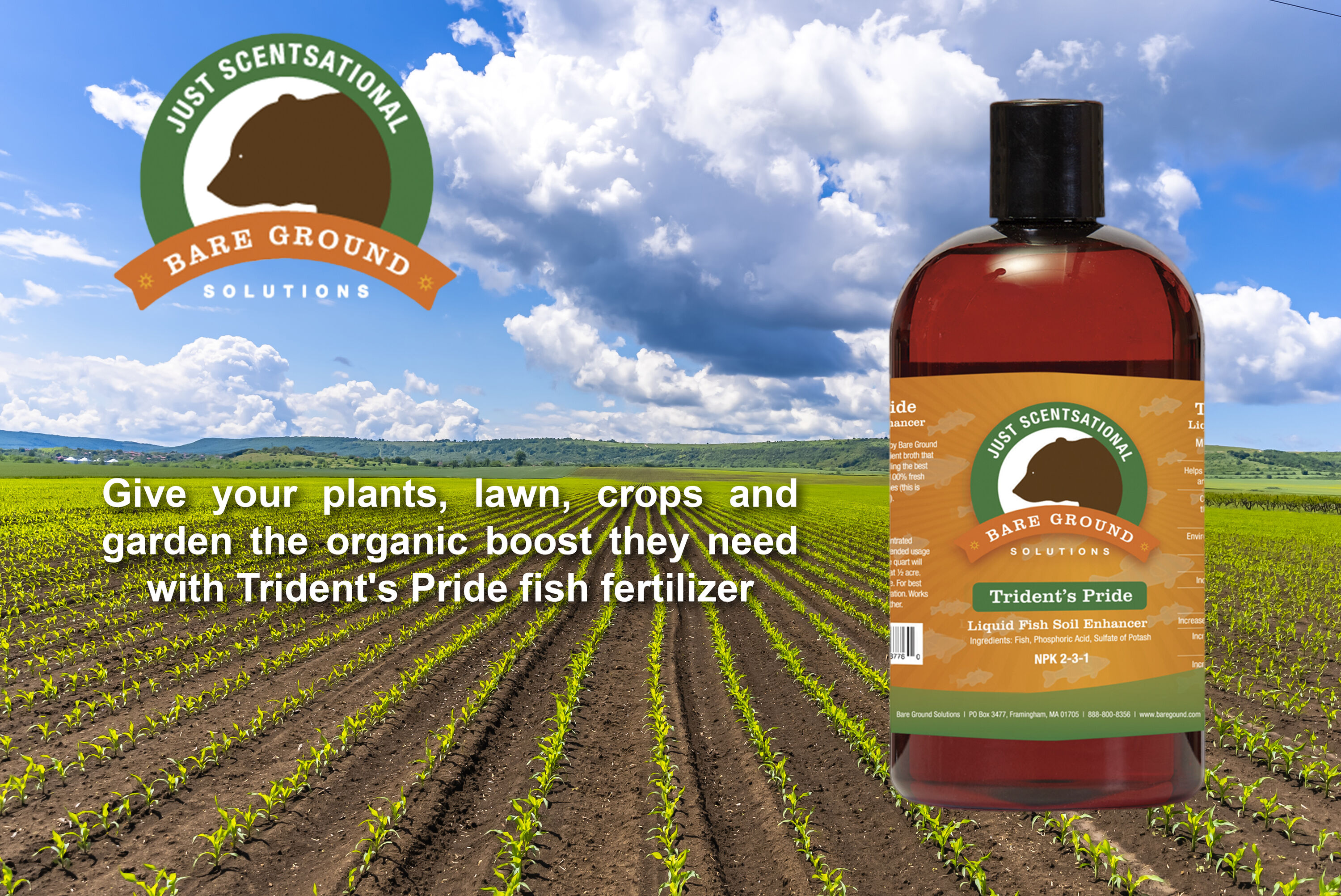 Just Scentsational TP-16 Trident's Pride 16-oz Organic Natural Lawn Starter Liquid Fertilizer