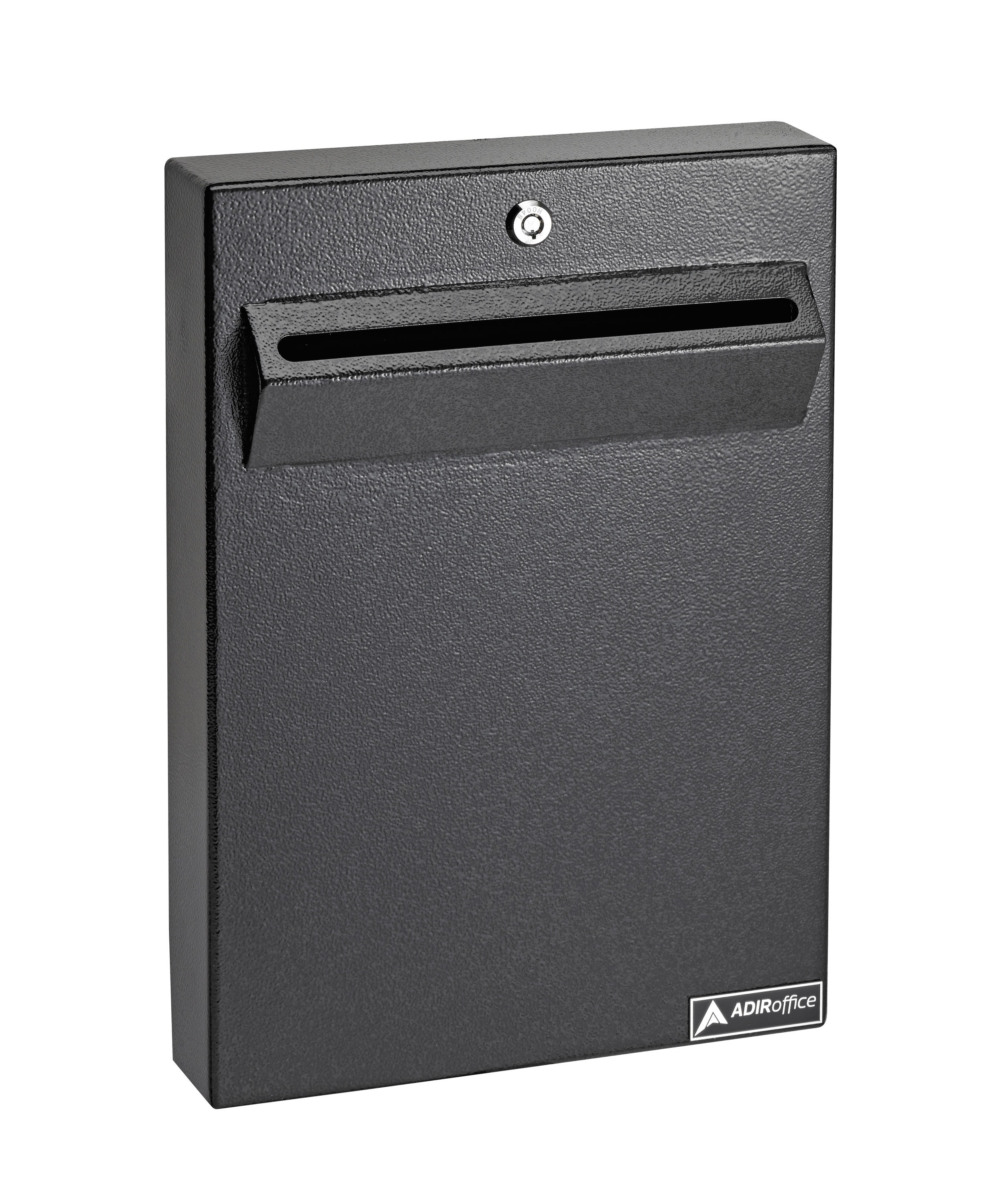 AdirOffice 631-14-BLK Wall Mount Black Metal Lockable Mailbox