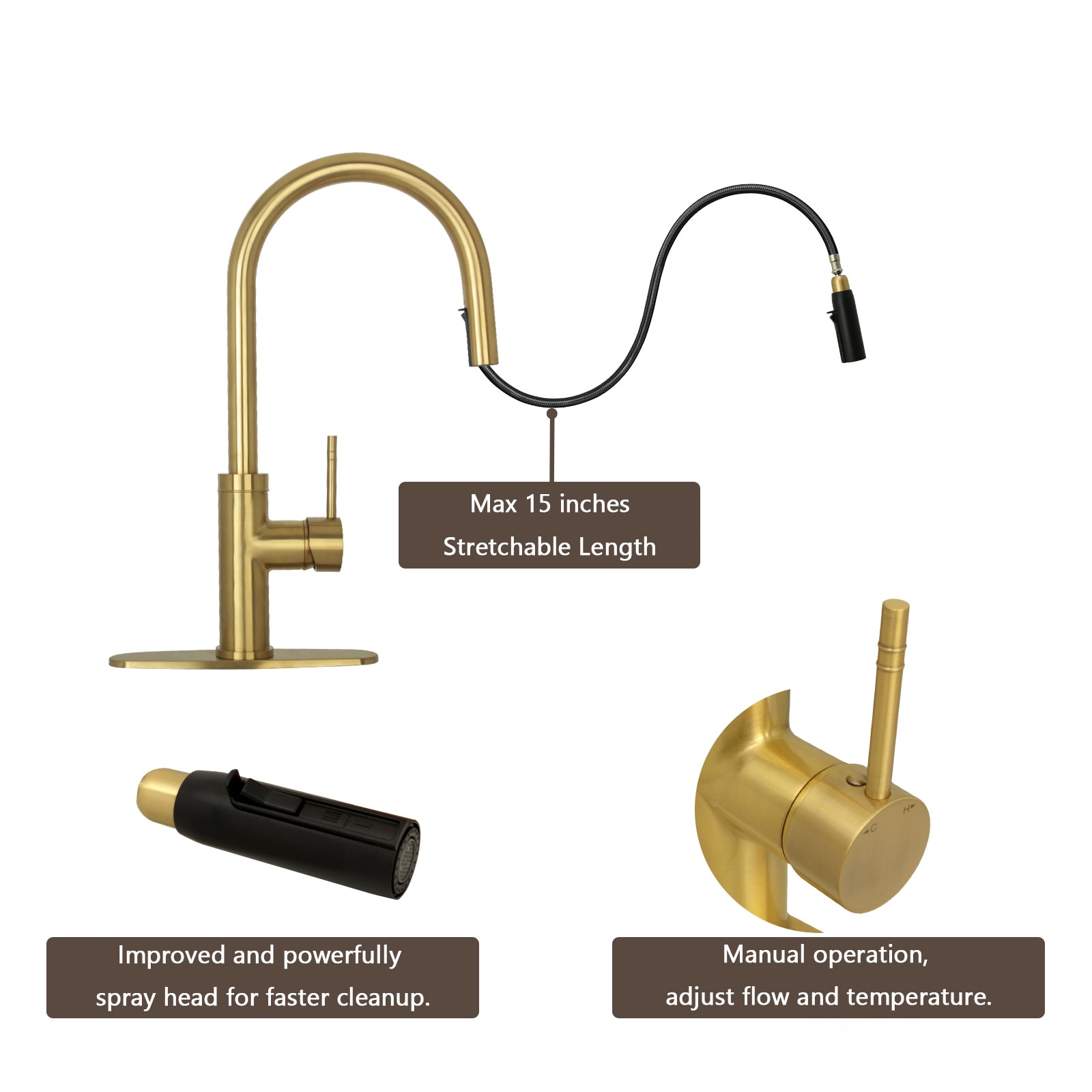 Akicon AK96416-BTG Kitchen-Faucets - View #3