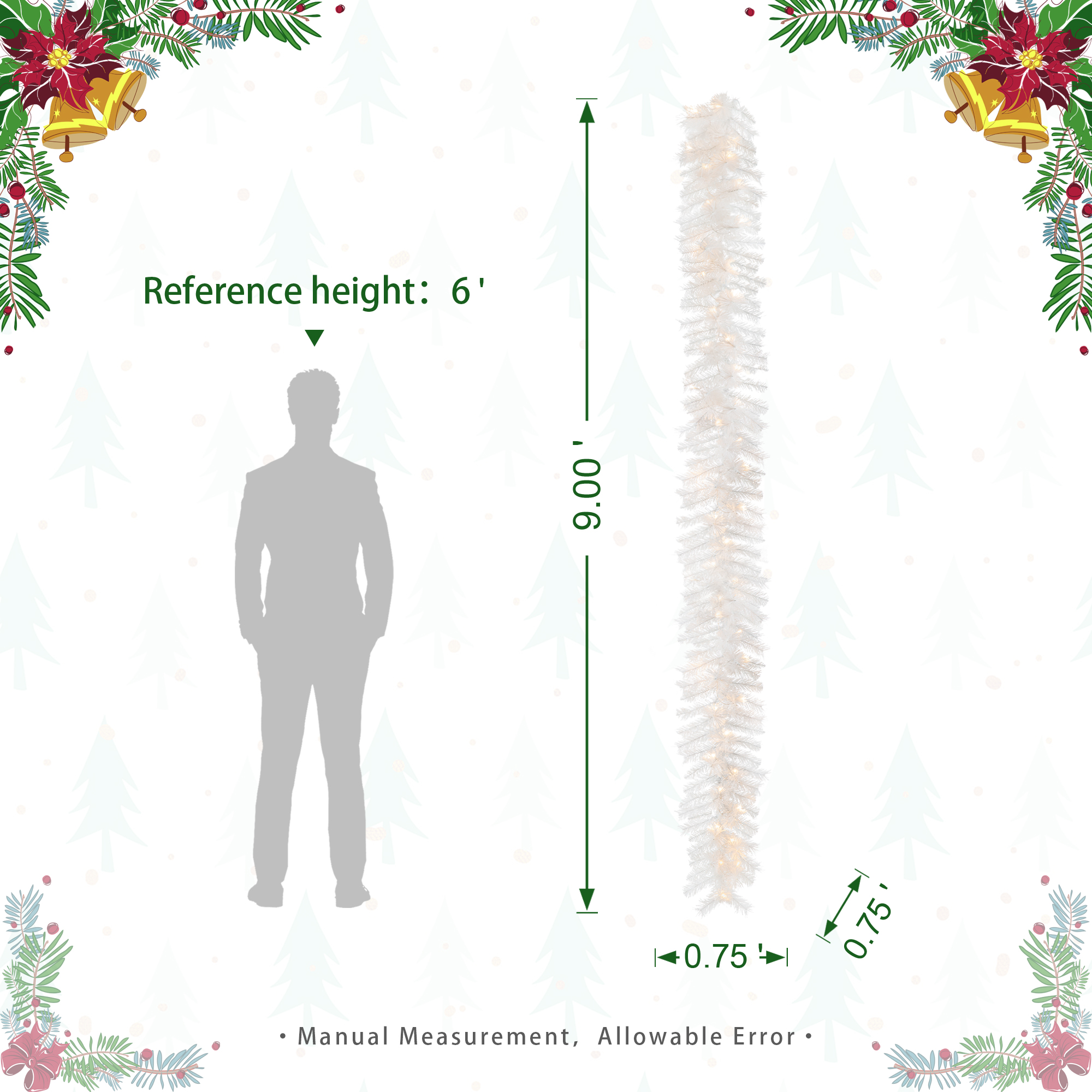 Glitzhome 2016000025 Artificial-Christmas-Garland - View #7